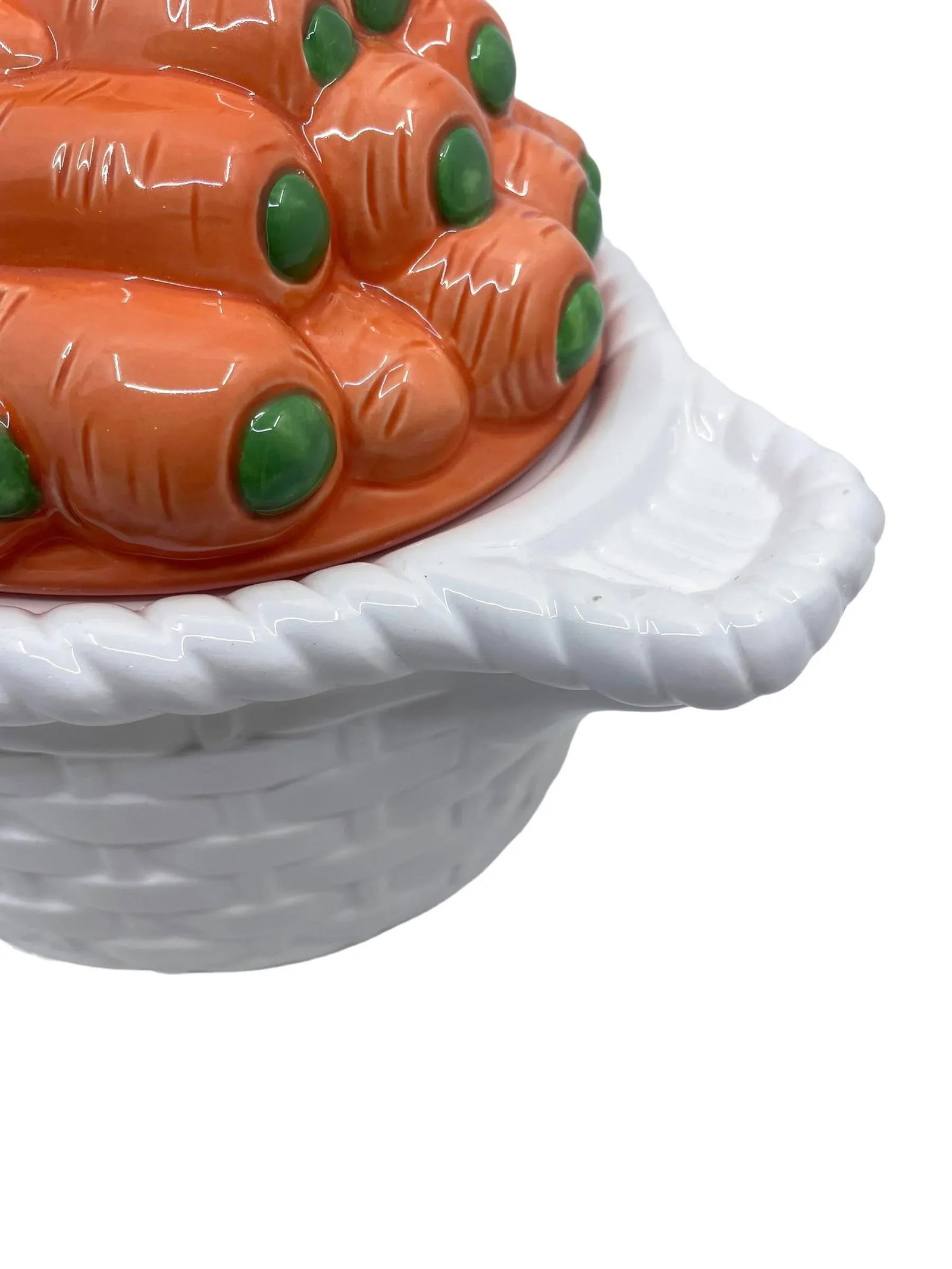 1970s Vintage Carrot and Basketweave Tureen - 10