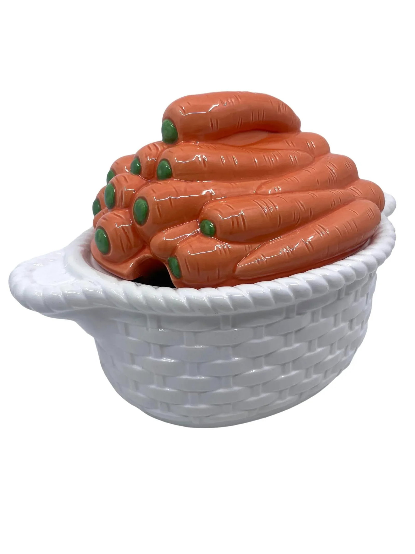 1970s Vintage Carrot and Basketweave Tureen - 11