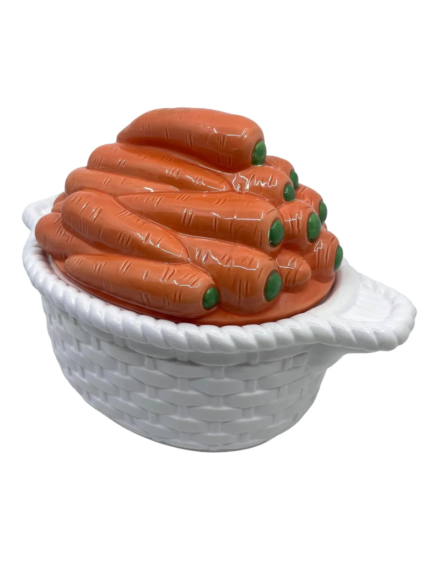 1970s Vintage Carrot and Basketweave Tureen - 3