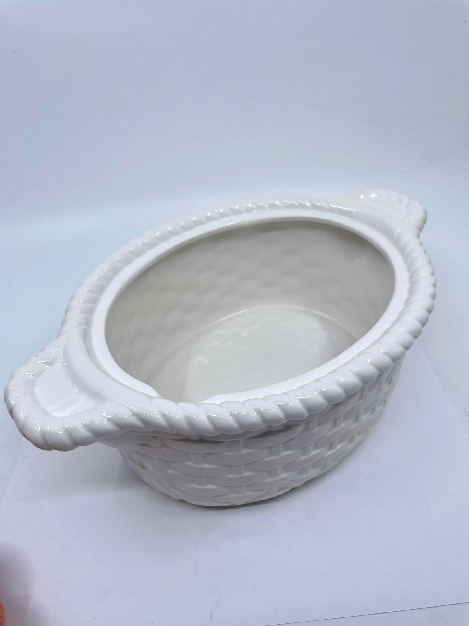 1970s Vintage Carrot and Basketweave Tureen - 7