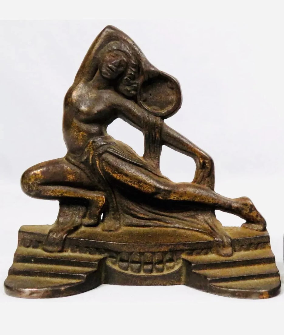 1920s Art Deco Bronze Dancing Nude Women Bookends - 3