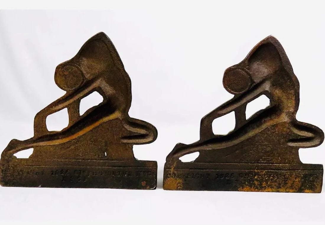 1920s Art Deco Bronze Dancing Nude Women Bookends - 6