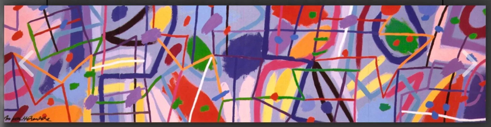 1980s Post Modern Abstract Geometric Graffiti Bo Von Hohenlohe Art Framed Offset Lithograph Poster S - 11