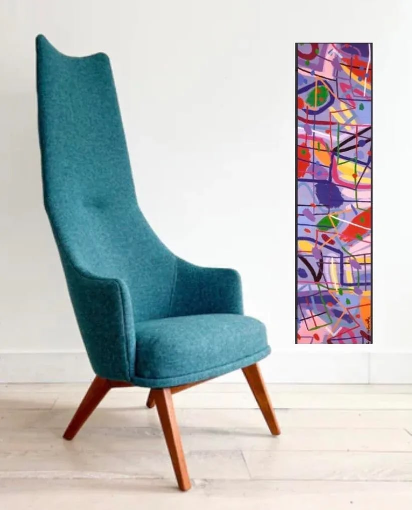 1980s Post Modern Abstract Geometric Graffiti Bo Von Hohenlohe Art Framed Offset Lithograph Poster S - 3