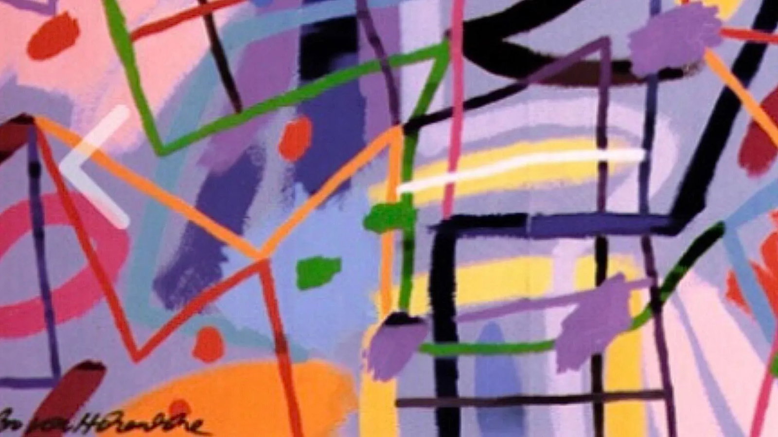 1980s Post Modern Abstract Geometric Graffiti Bo Von Hohenlohe Art Framed Offset Lithograph Poster S - 4
