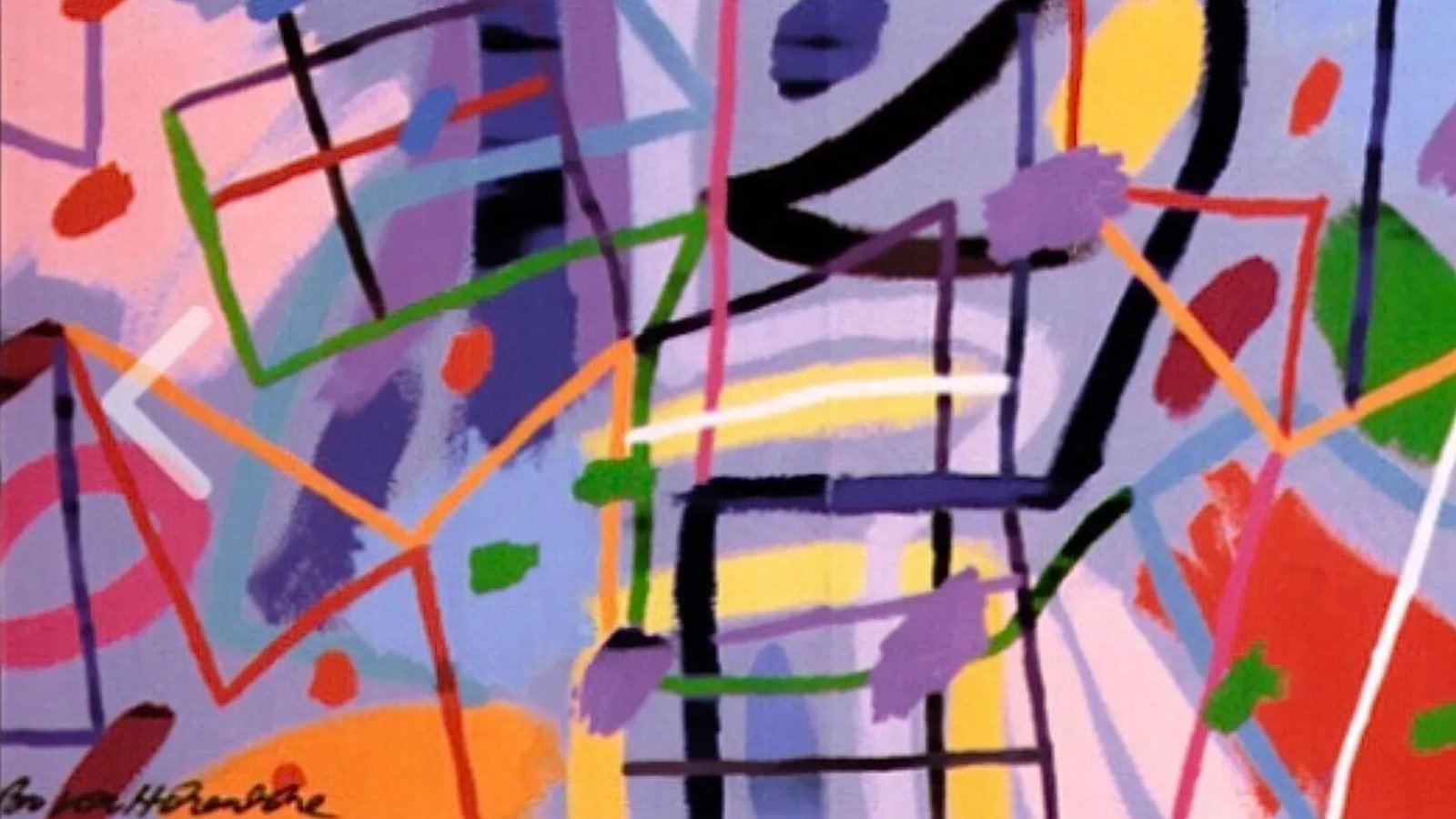 1980s Post Modern Abstract Geometric Graffiti Bo Von Hohenlohe Art Framed Offset Lithograph Poster S - 7