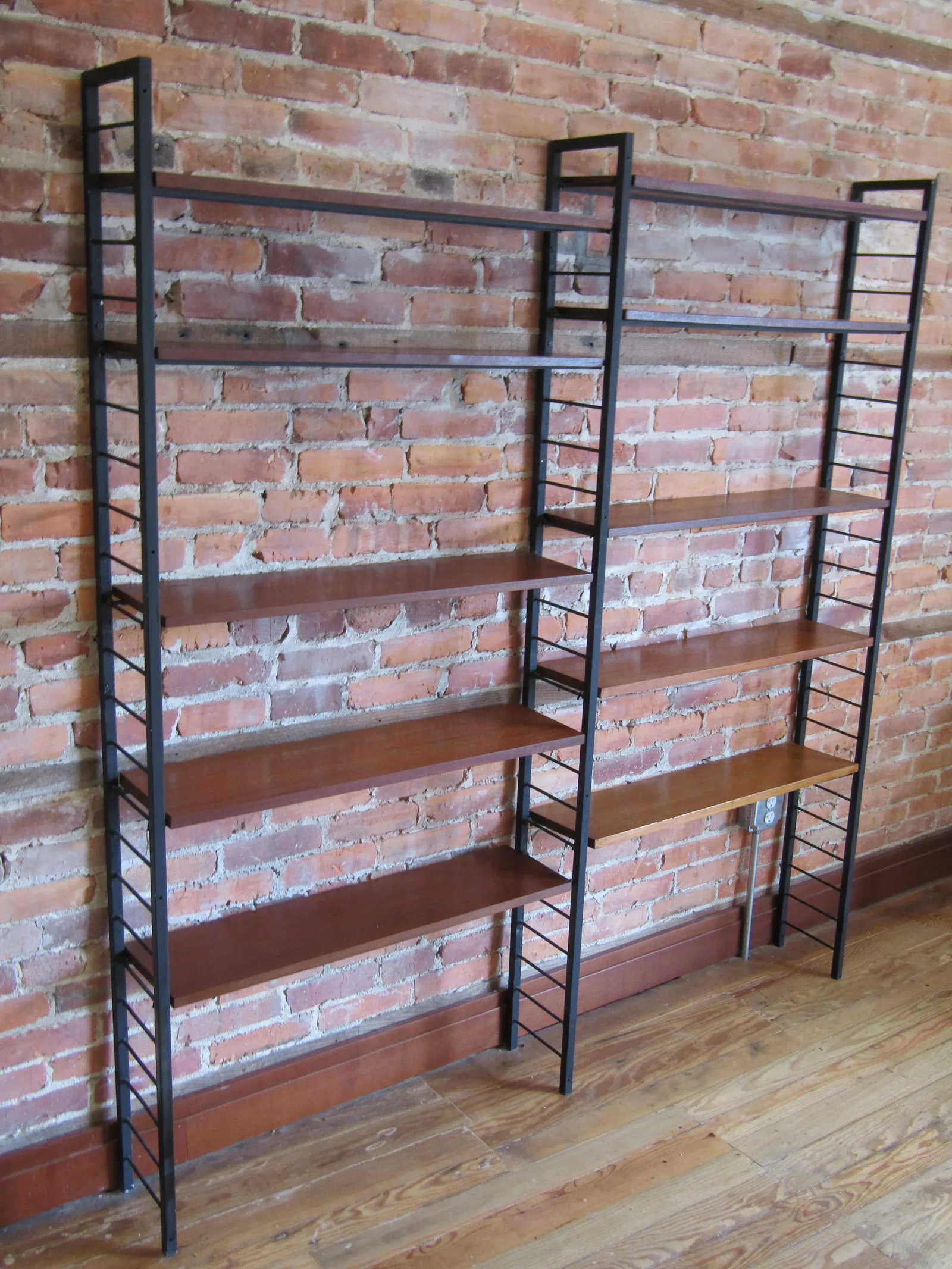 1960s Staples Ladderax Shelving Unit, Teak Mid-Century Similar to String Shelves - 2