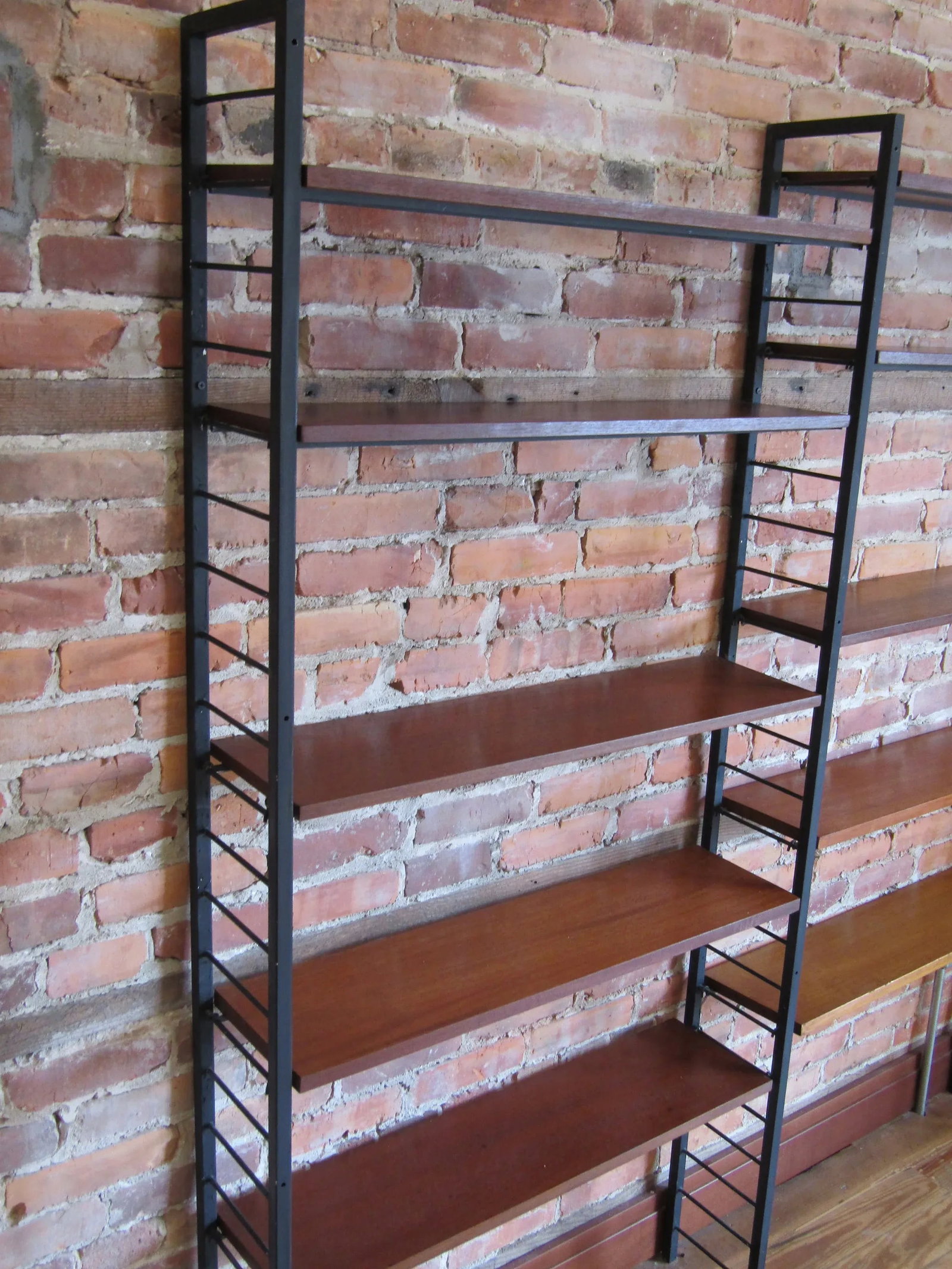 1960s Staples Ladderax Shelving Unit, Teak Mid-Century Similar to String Shelves - 3