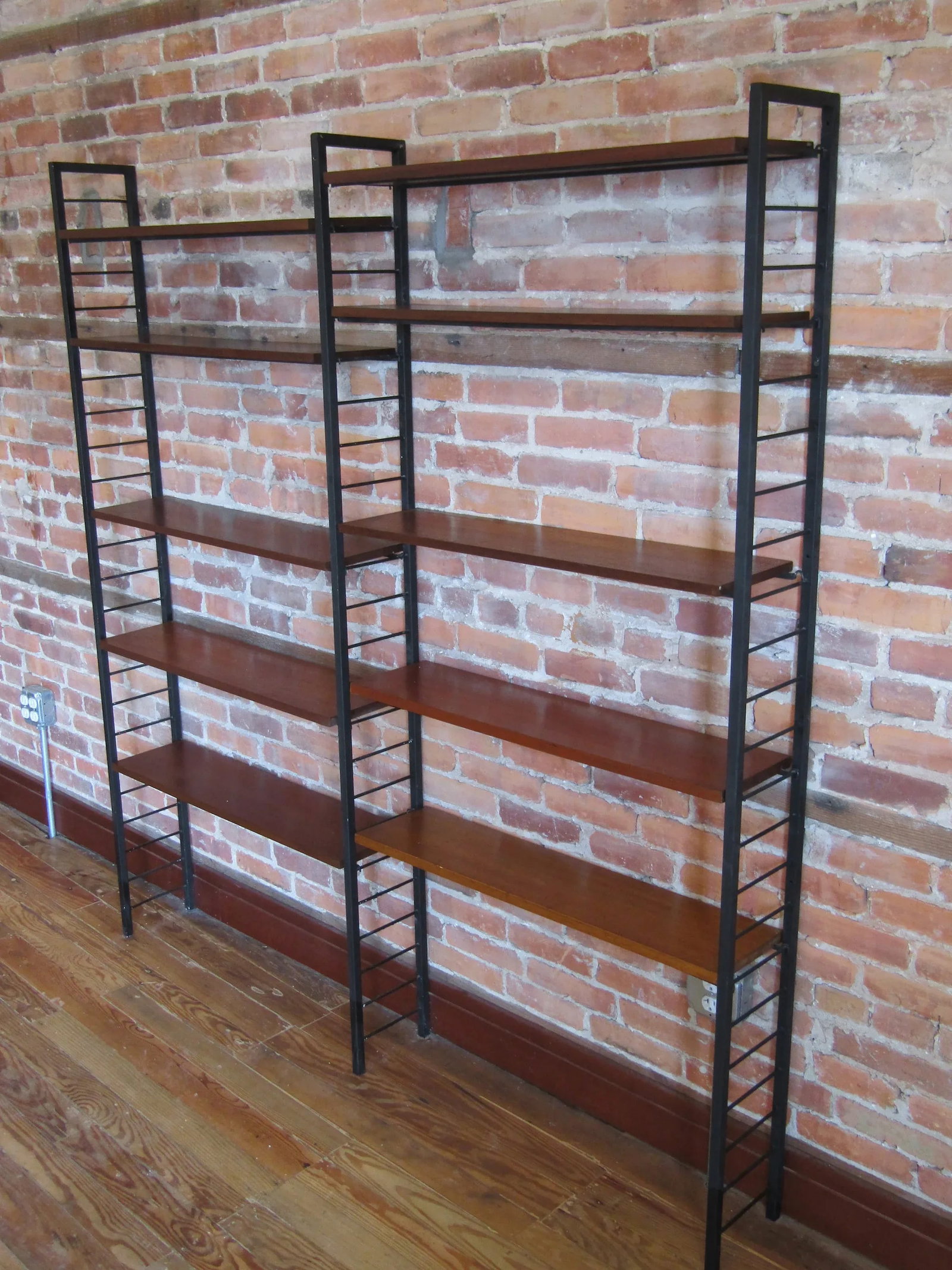 1960s Staples Ladderax Shelving Unit, Teak Mid-Century Similar to String Shelves - 5