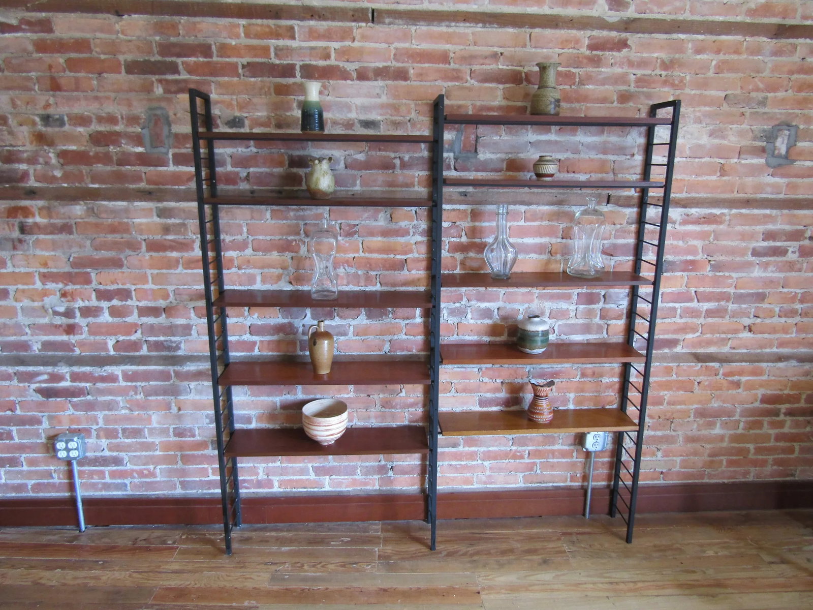 1960s Staples Ladderax Shelving Unit, Teak Mid-Century Similar to String Shelves - 8