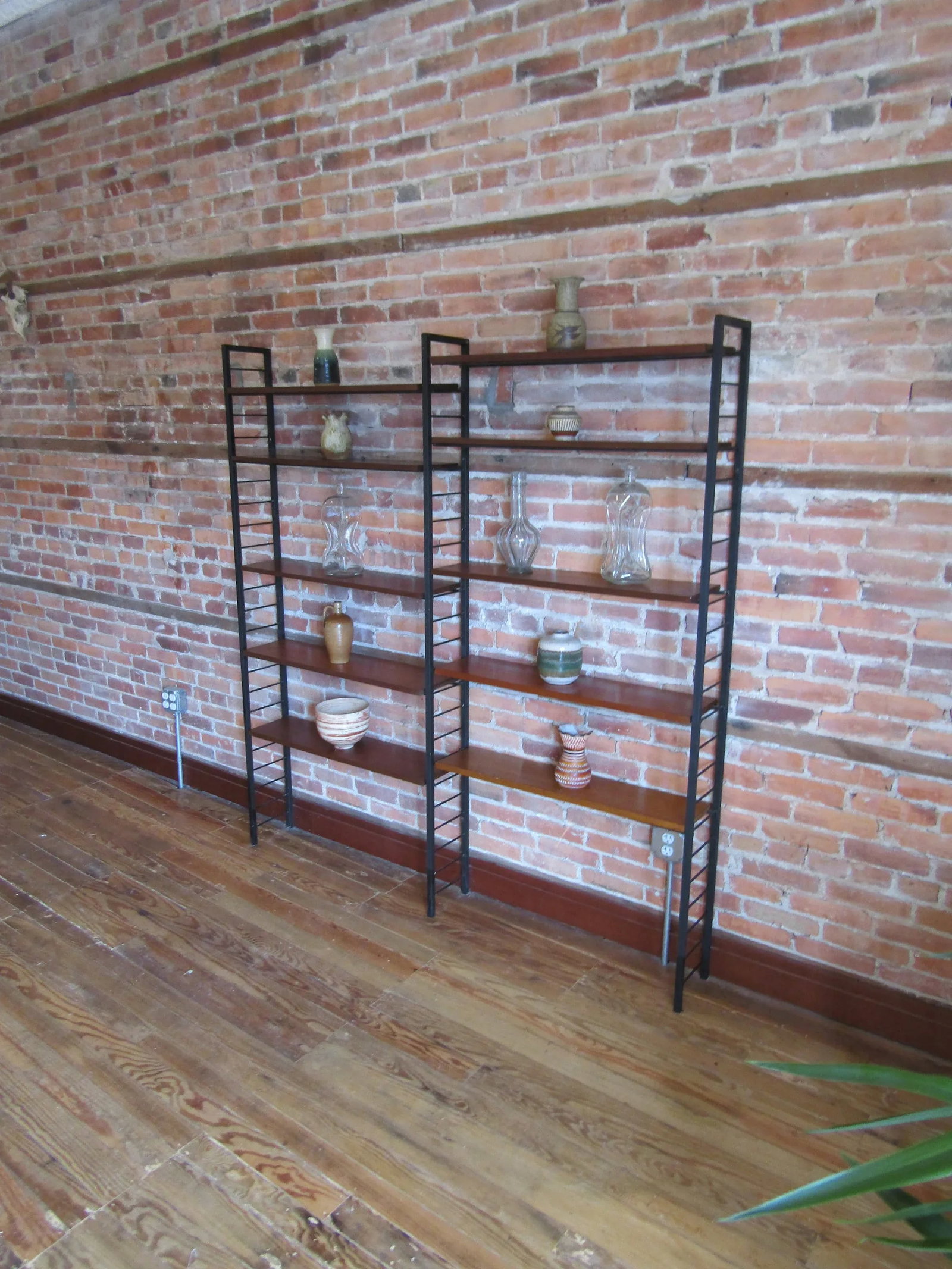 1960s Staples Ladderax Shelving Unit, Teak Mid-Century Similar to String Shelves - 9