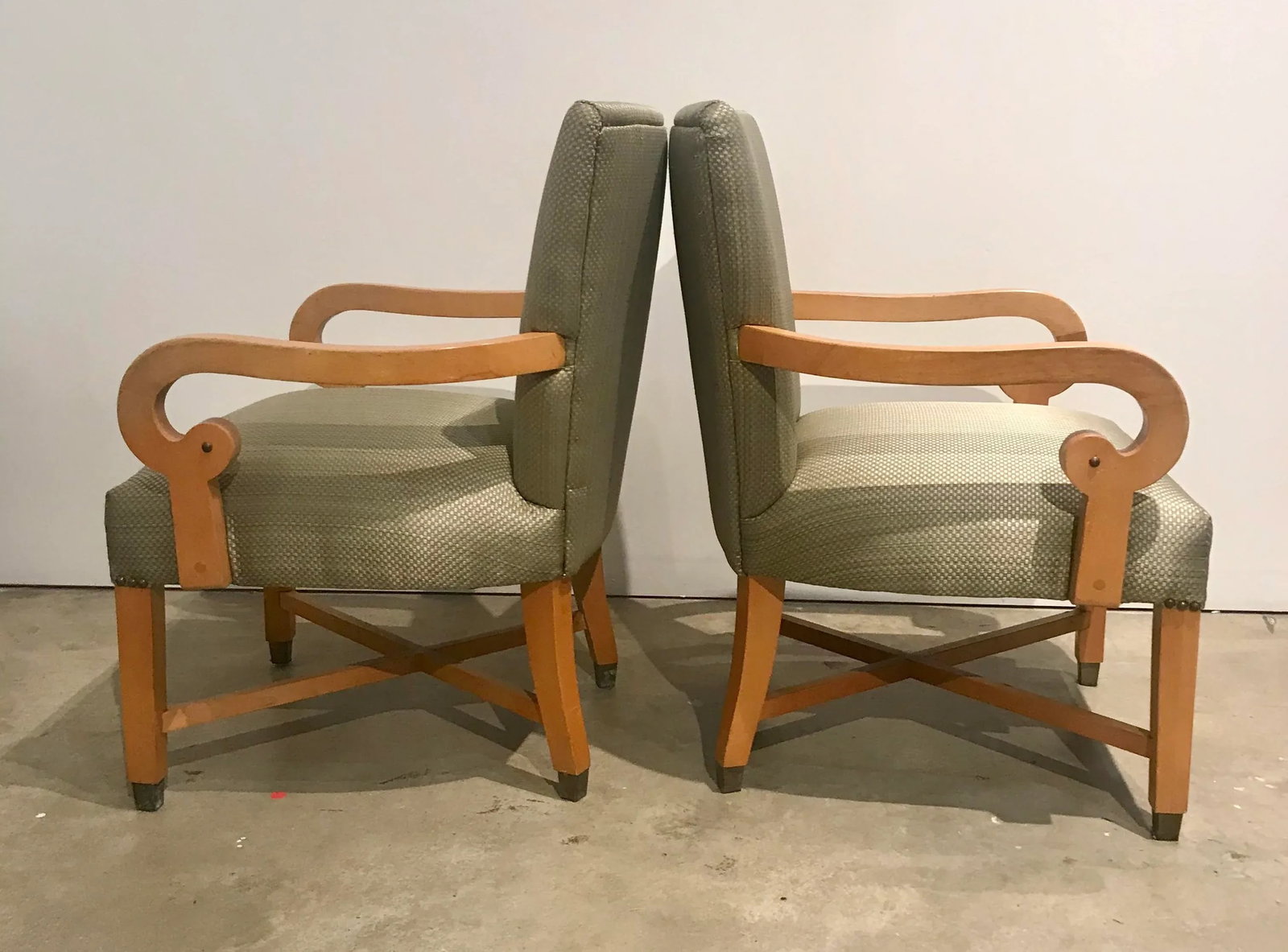 1960s Biedermeier Revival Open Arm Chairs - a Pair - 2