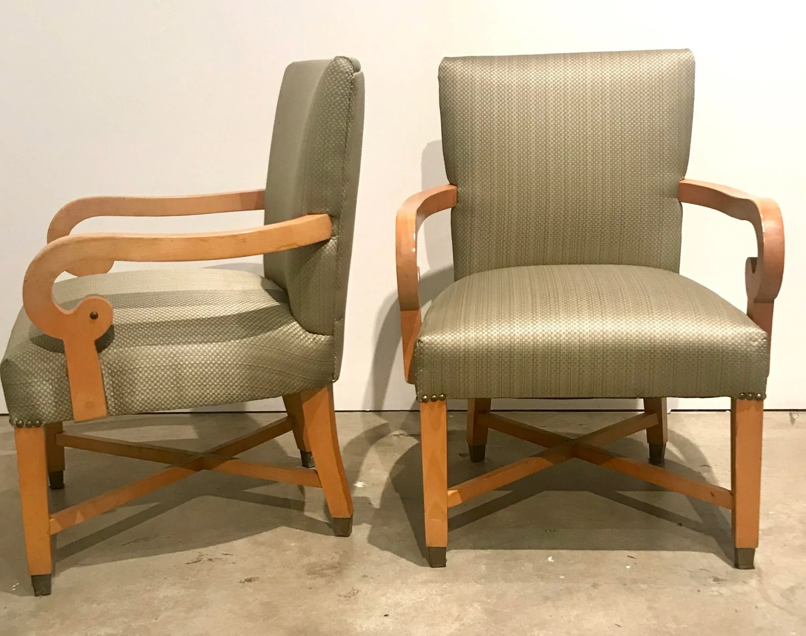 1960s Biedermeier Revival Open Arm Chairs - a Pair - 8
