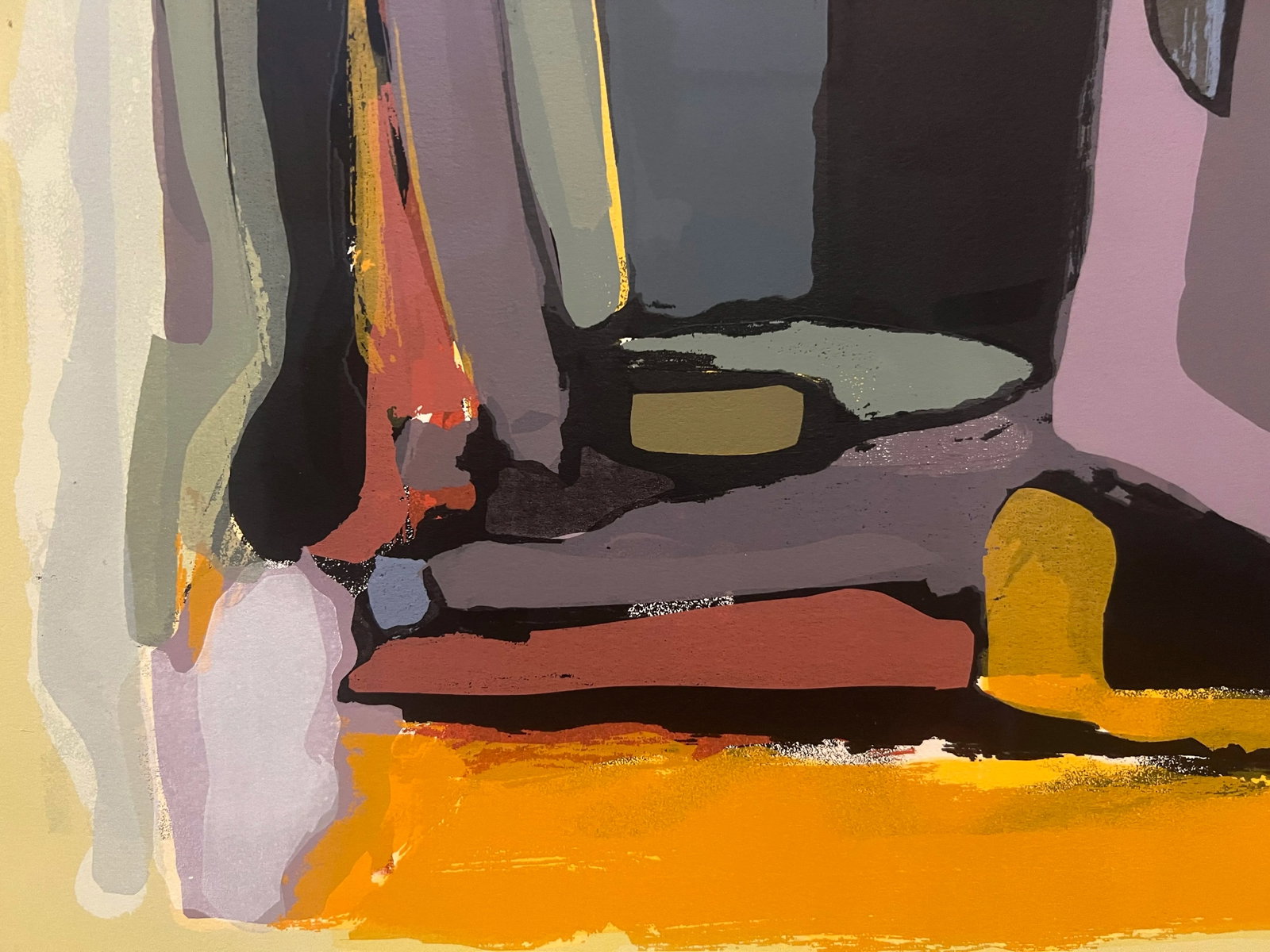 Hans Kinder (1900-1986), Postmodern Abstract Modern Silkscreen on Heavy Paper, Signed - 2