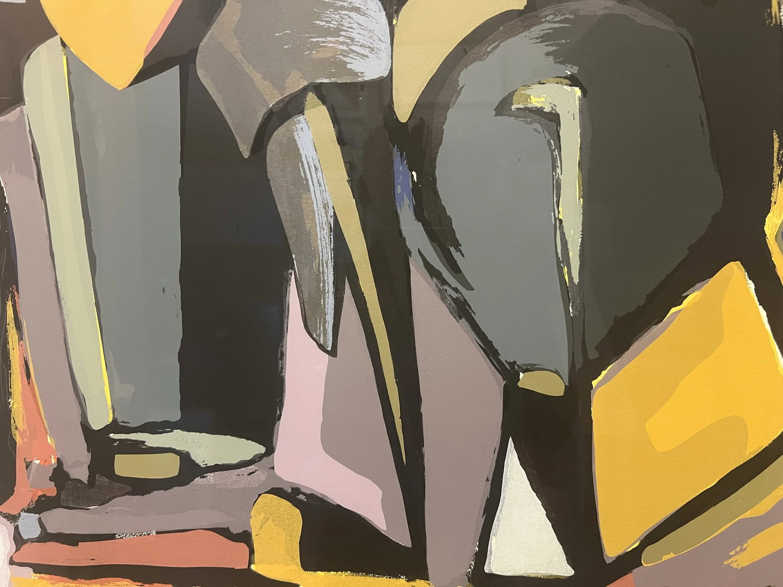 Hans Kinder (1900-1986), Postmodern Abstract Modern Silkscreen on Heavy Paper, Signed - 3