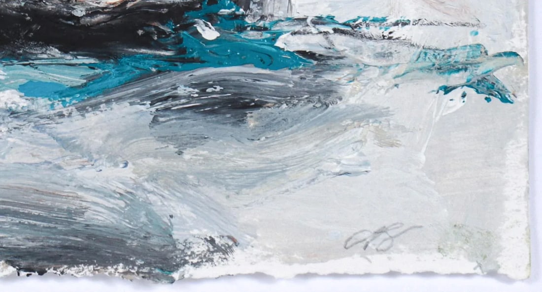 Sailboat on the Waves 20th Century Acrylic on Paper - 2