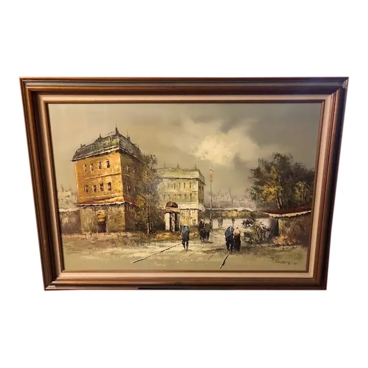 1970s Ct. Wund Impression Pariscape Painting, Framed: This stunning painting by CT. WUND is a true masterpiece that will add a touch of elegance to any room. Created using the Pariscape impression technique, this artwork is a beautiful representation of