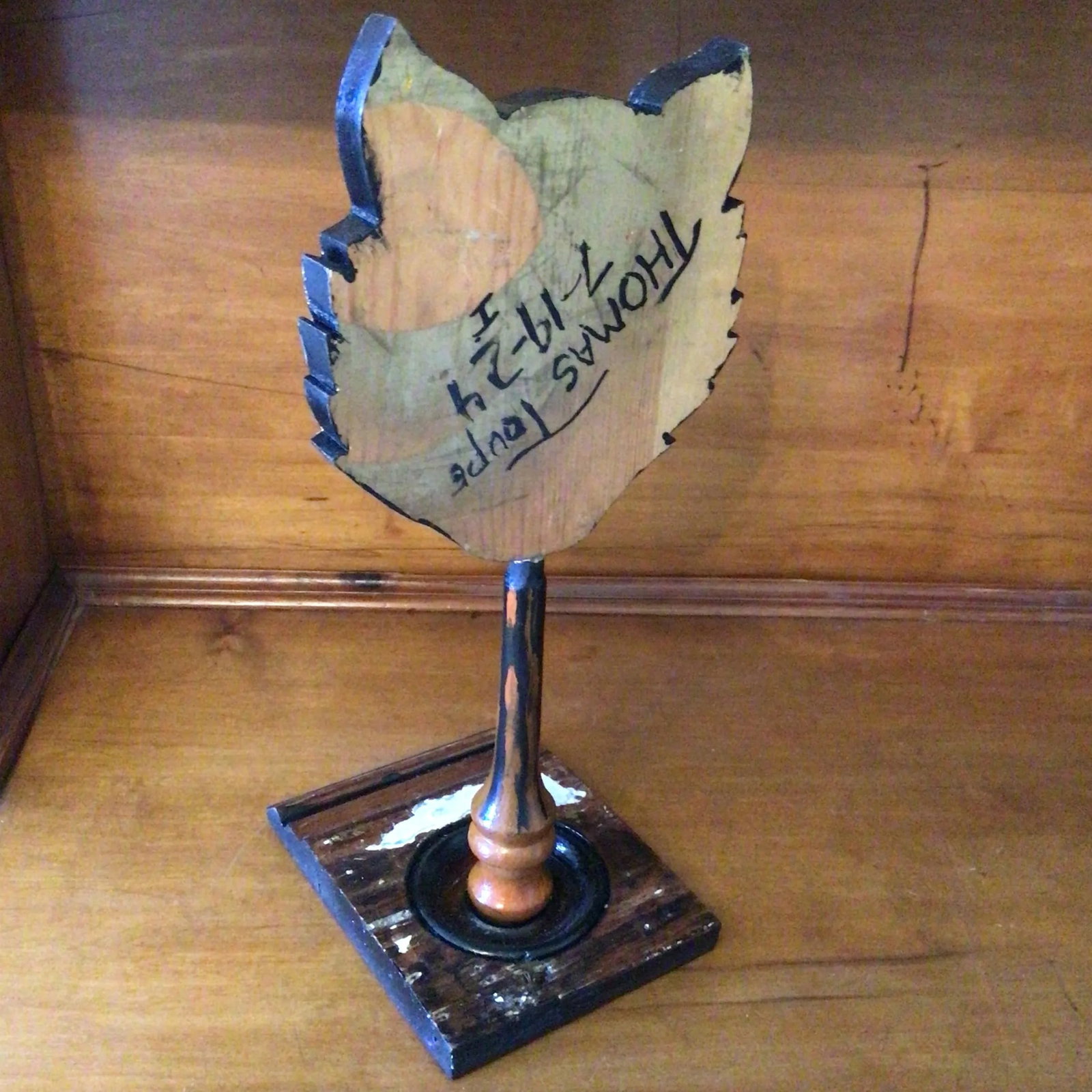 Victorian Inspired Free Standing Folk Art Halloween Black Cat by California Folk Artist - 6