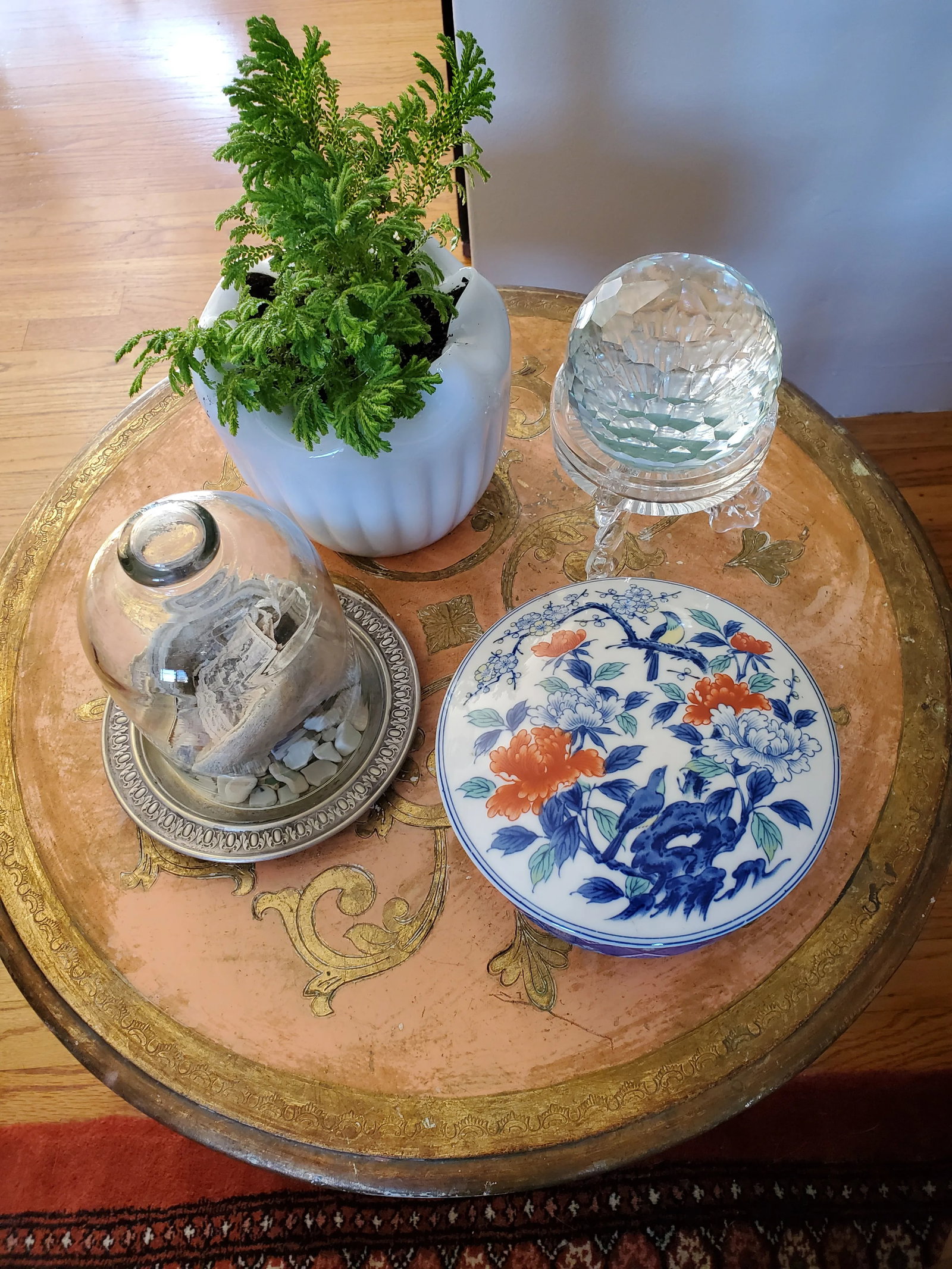 1960s Large Blue and White Vintage Porcelain Trinket Box - 6