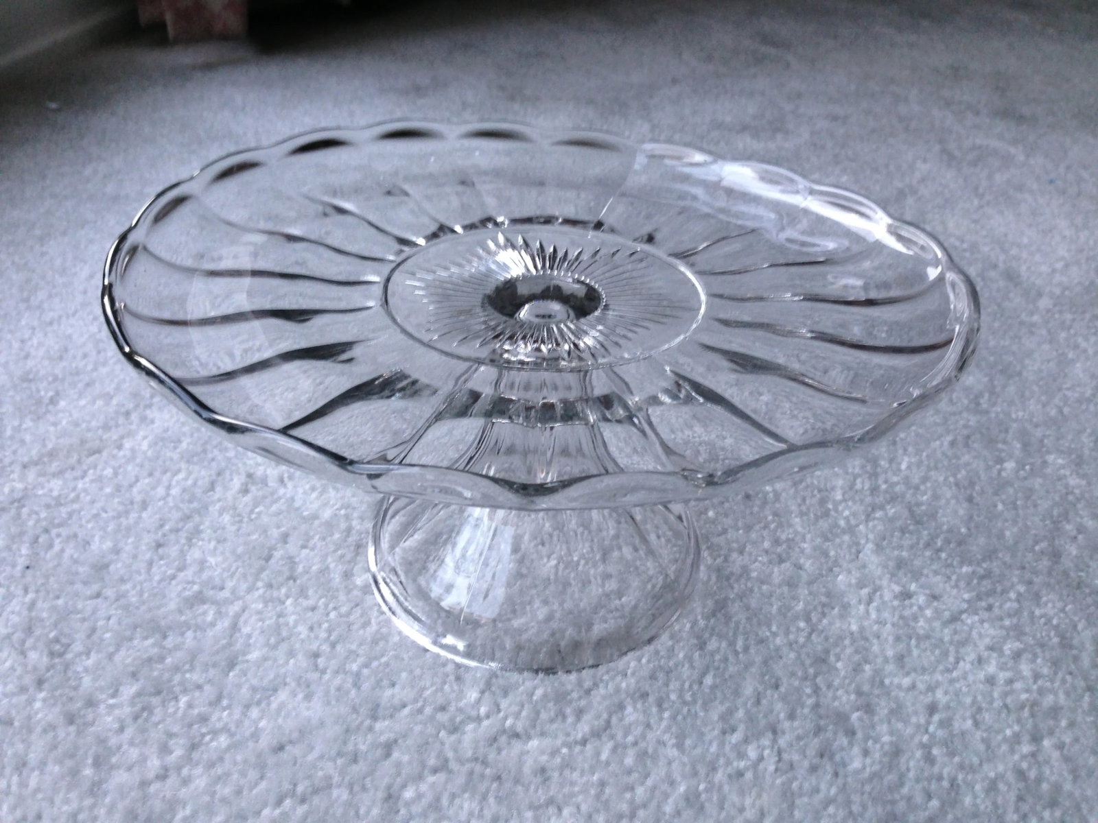 Vintage Glass Cake Plate Stand - 2