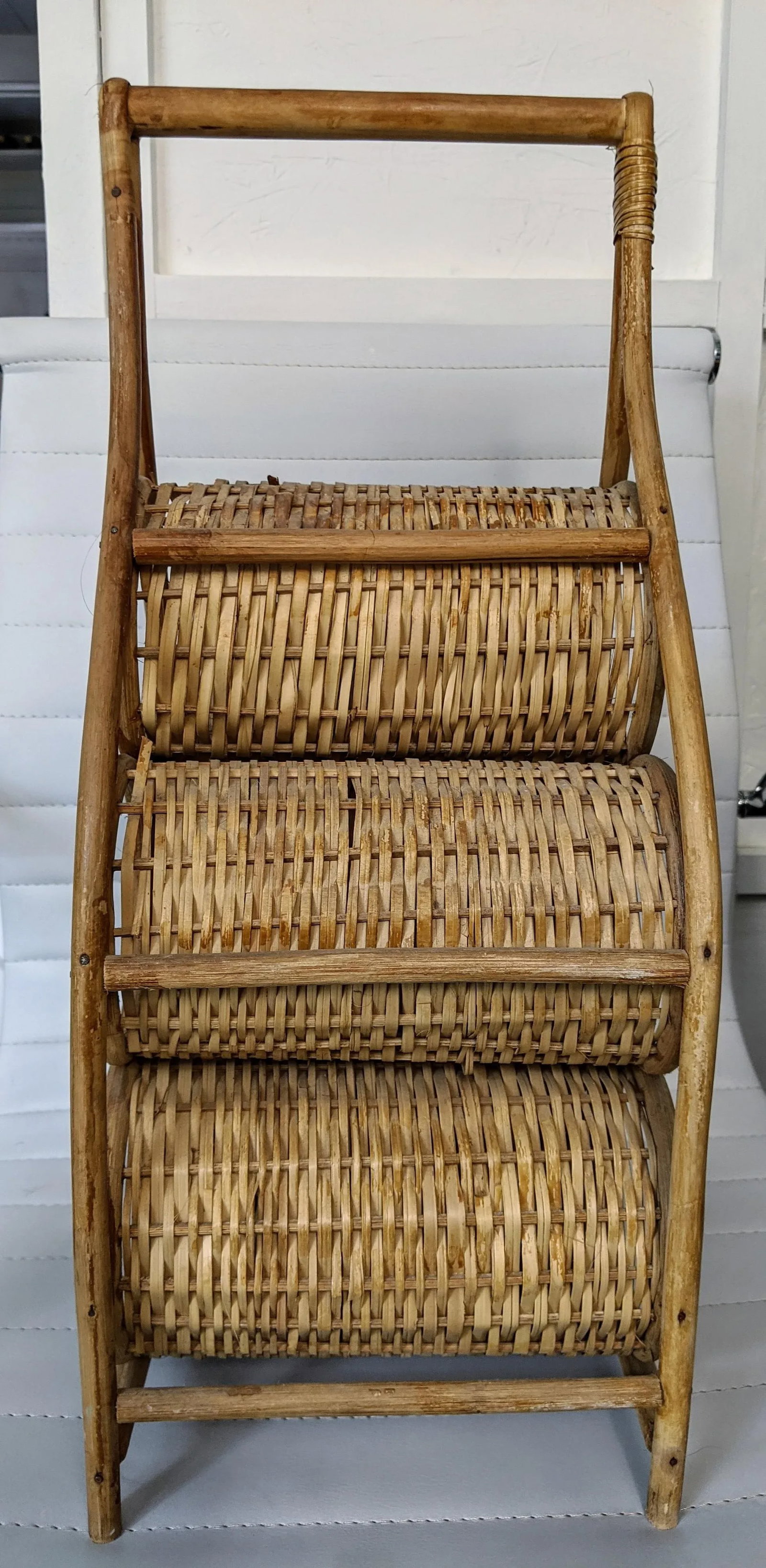 1980s Wicker Wine Caddy - 3