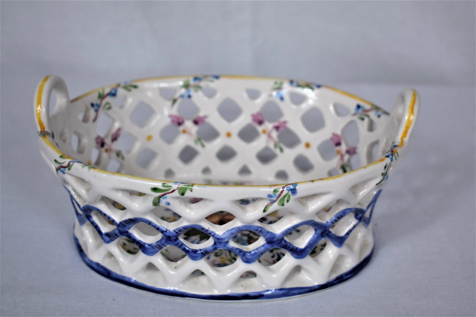 Vintage Dutch Pottery Basket - 2