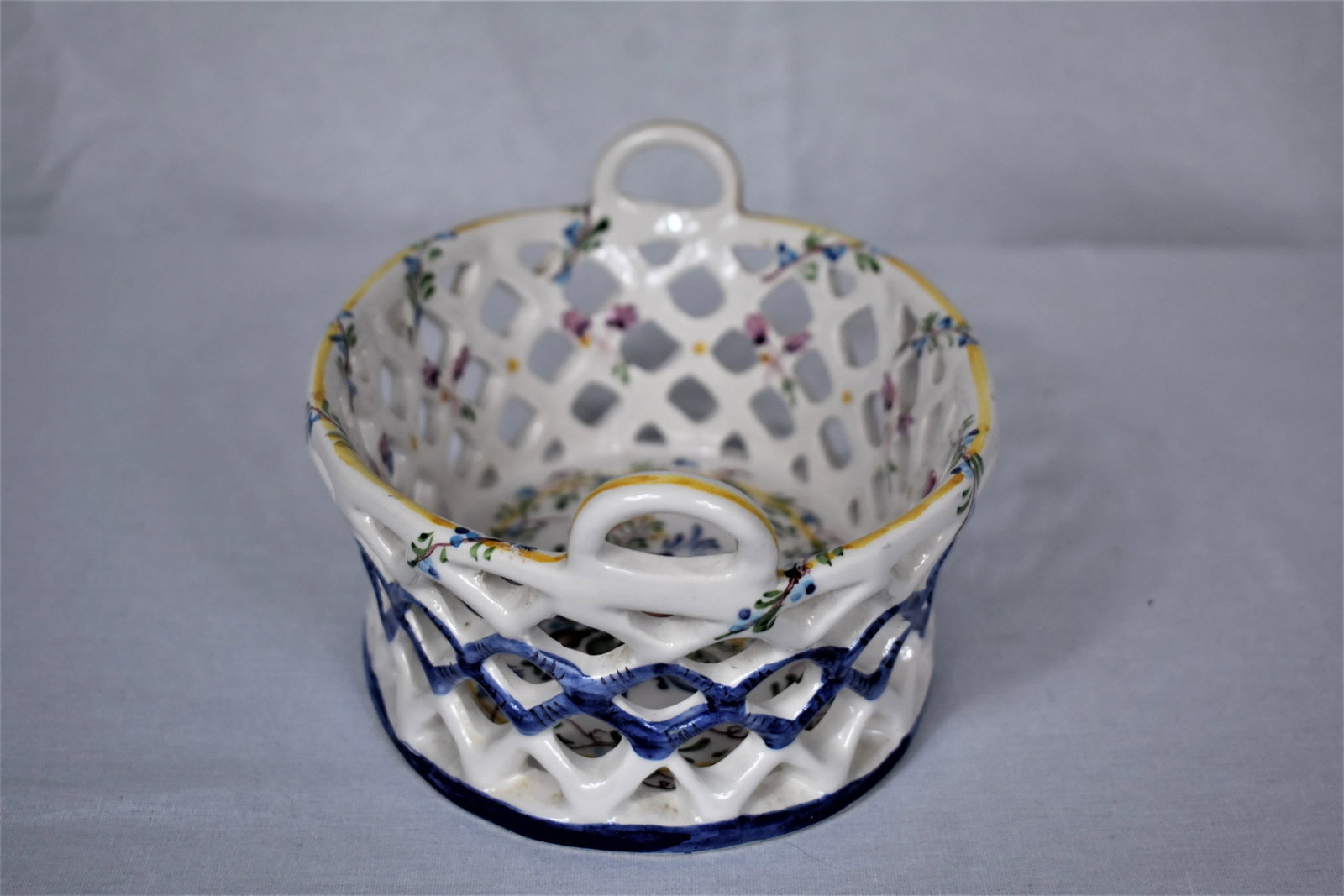 Vintage Dutch Pottery Basket - 3