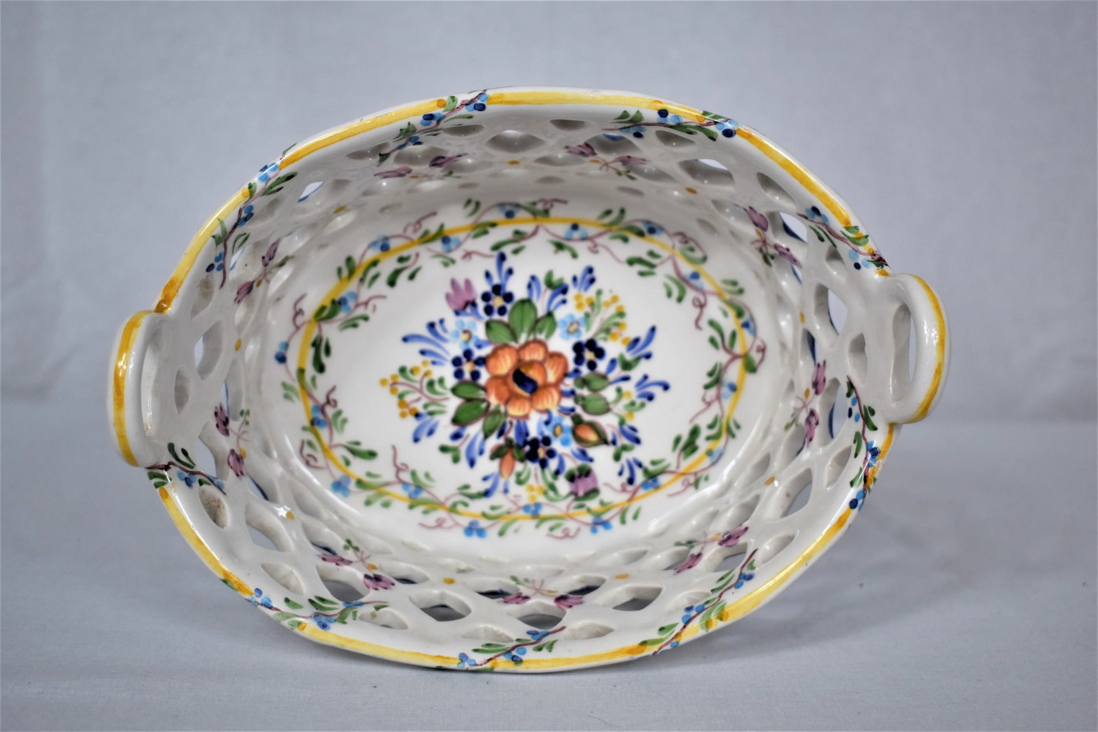 Vintage Dutch Pottery Basket - 5