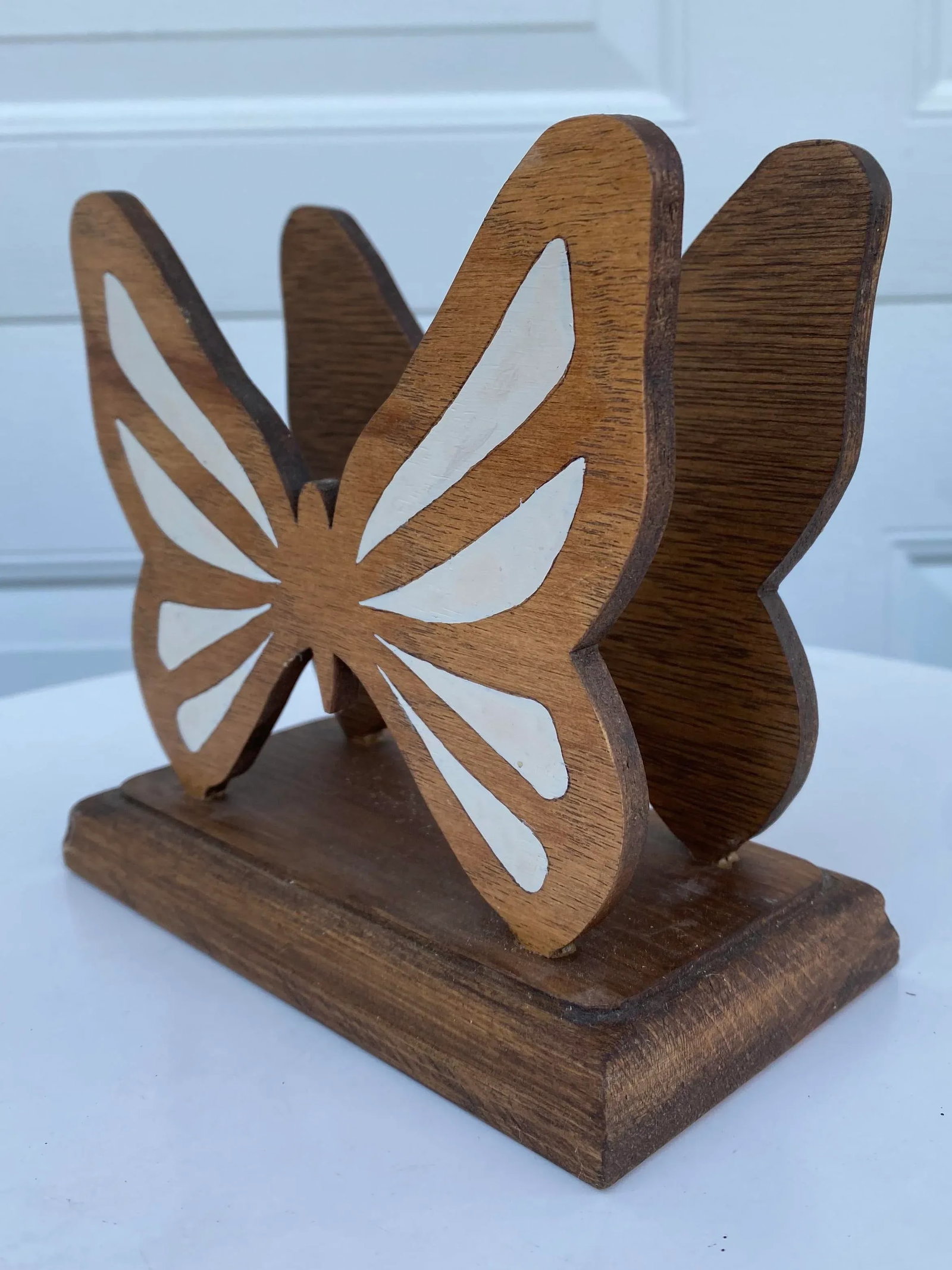 Late 20th Century Handmade Wooden Butterfly Letter Organizer - 2