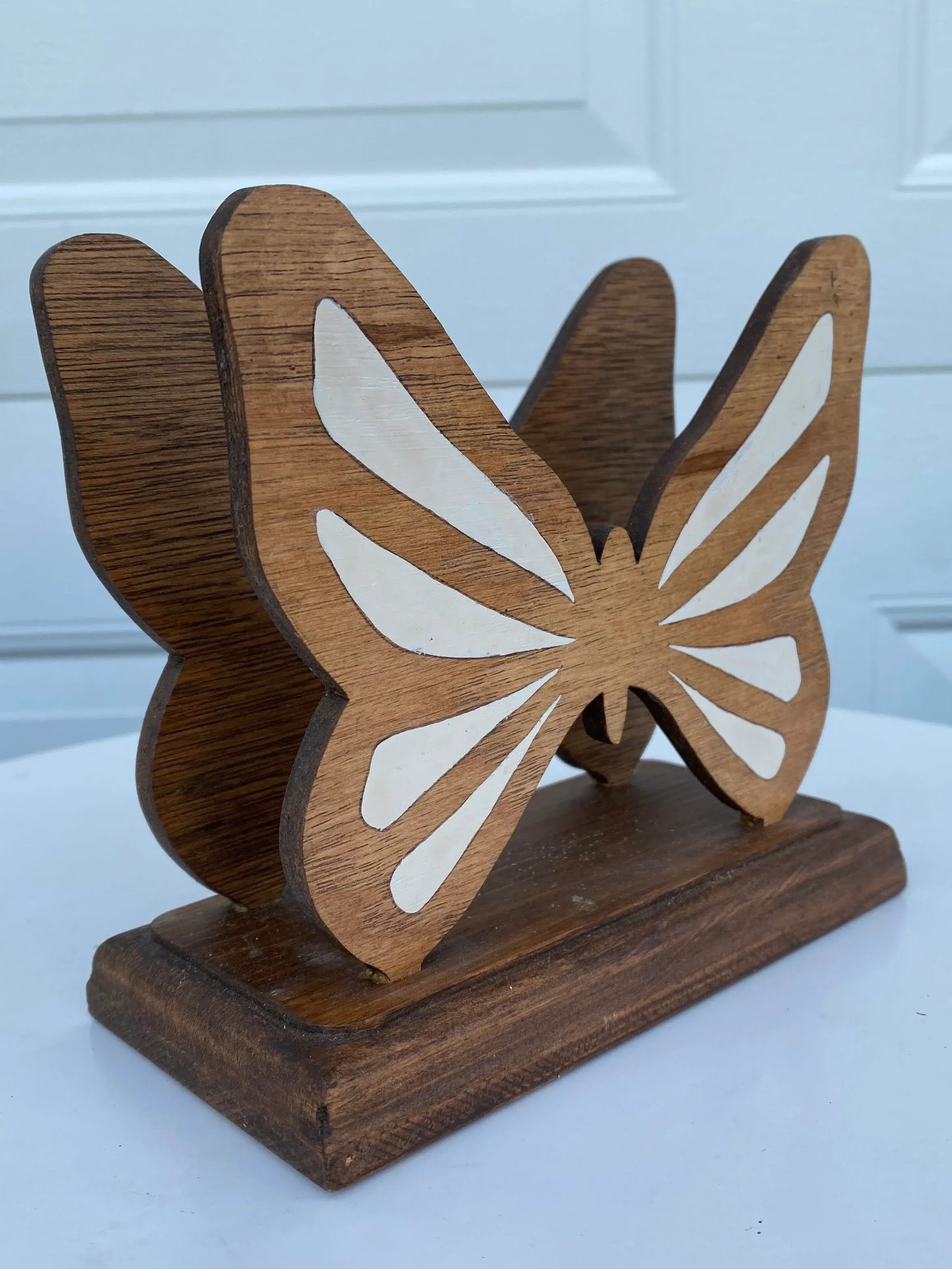 Late 20th Century Handmade Wooden Butterfly Letter Organizer - 3