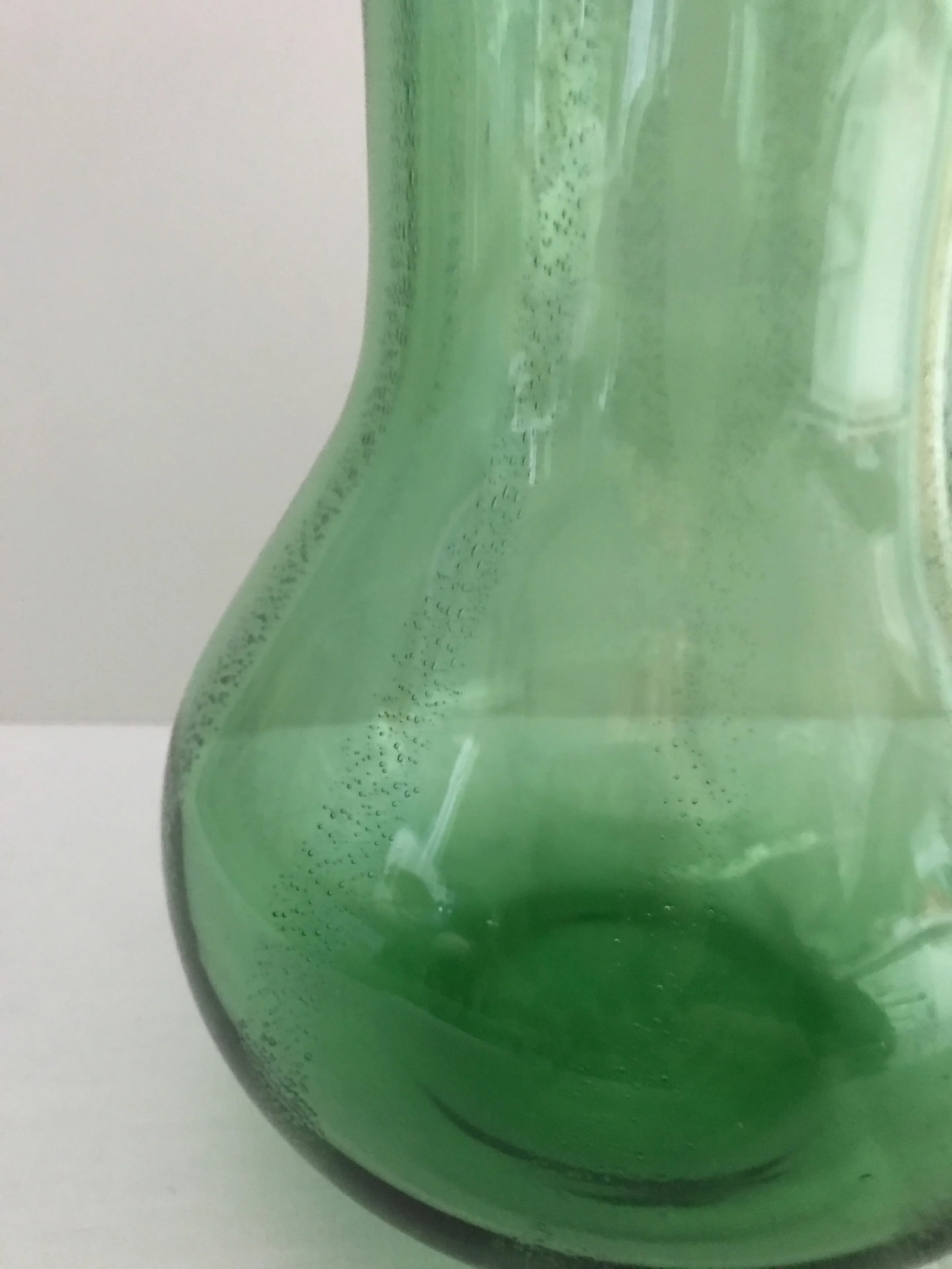 Hand Blown Green Glass Pitcher - 2