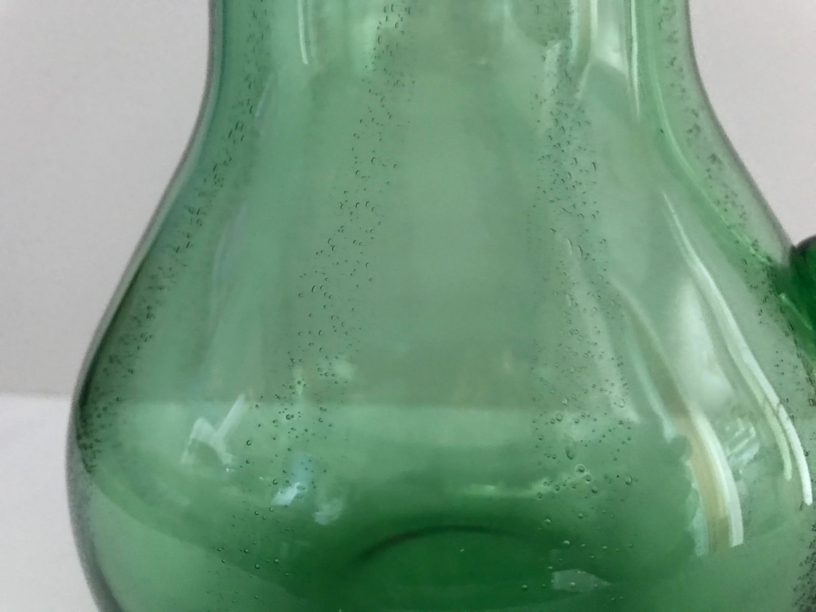 Hand Blown Green Glass Pitcher - 5