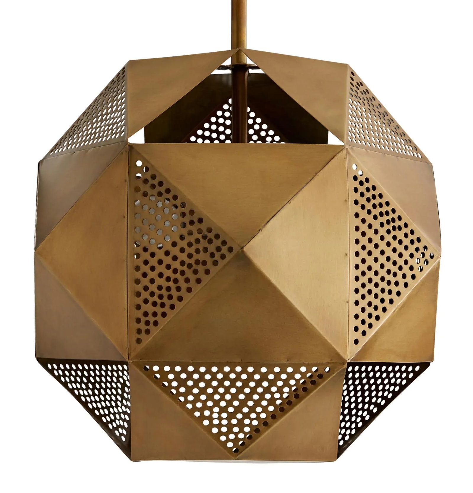 Arteriors Contemporary Pierced Antique Brass Finished Geometric Tyson Pendant Light - 5