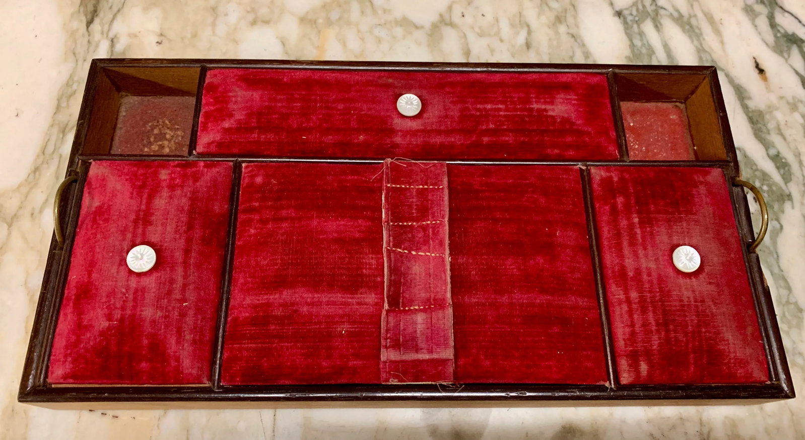 Antique Victorian Walnut Sewing or Jewelry Box - 2