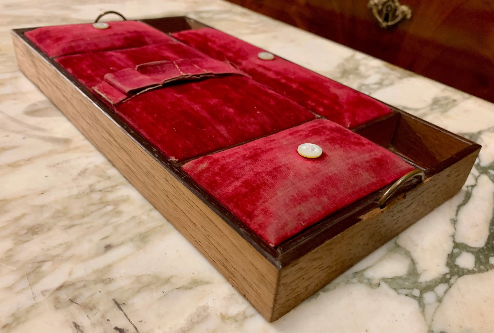 Antique Victorian Walnut Sewing or Jewelry Box - 5