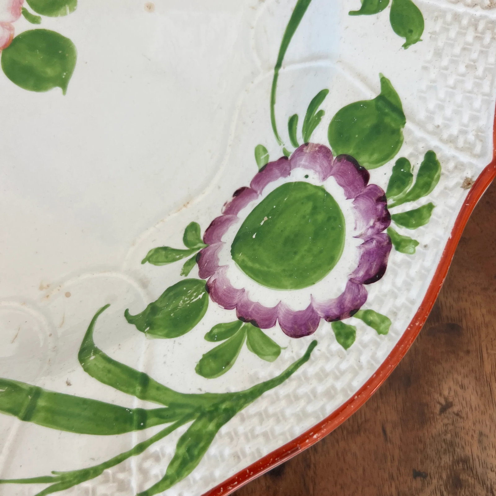 Antique Early 1800s Hand Painted Swedish Charger Plate - 3