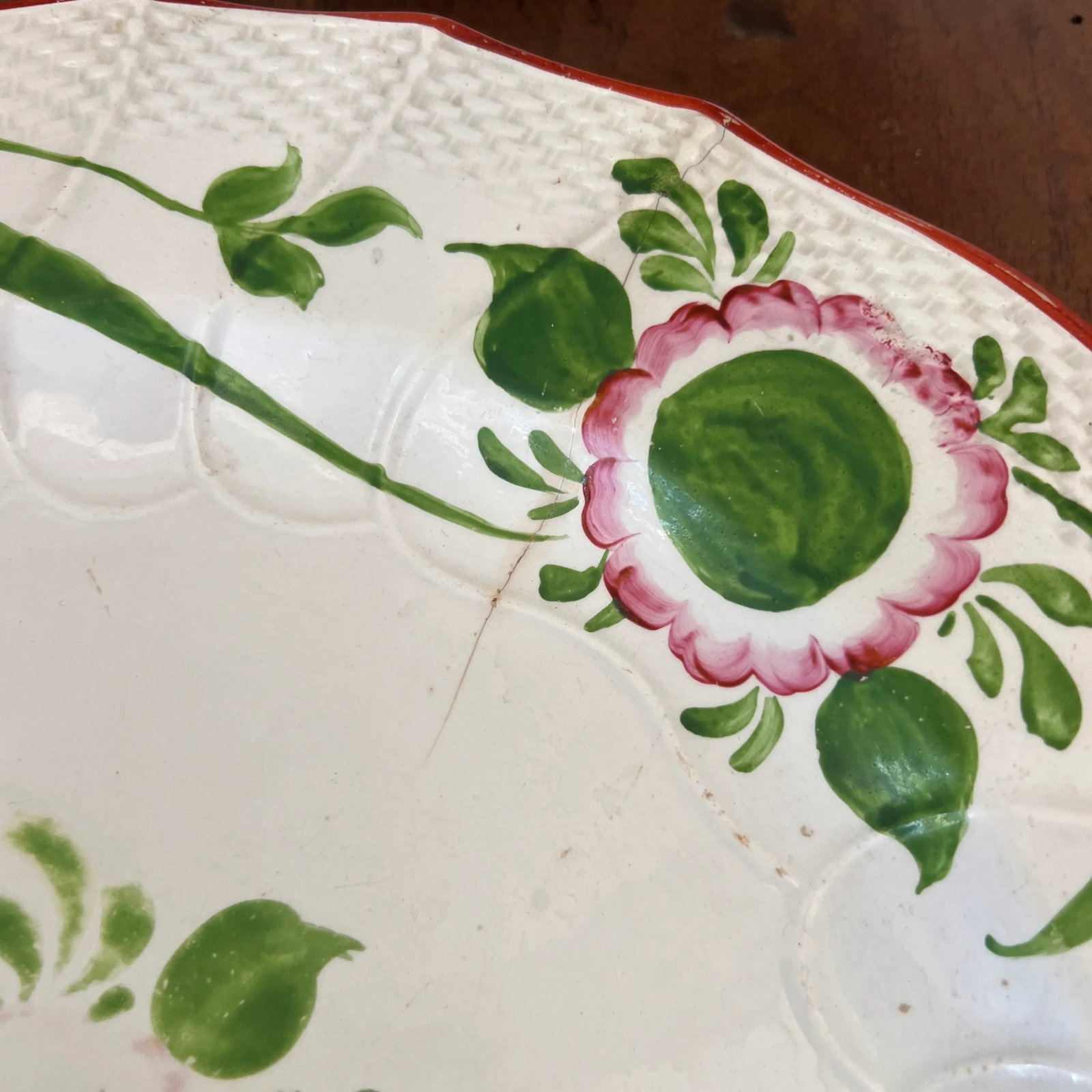 Antique Early 1800s Hand Painted Swedish Charger Plate - 4