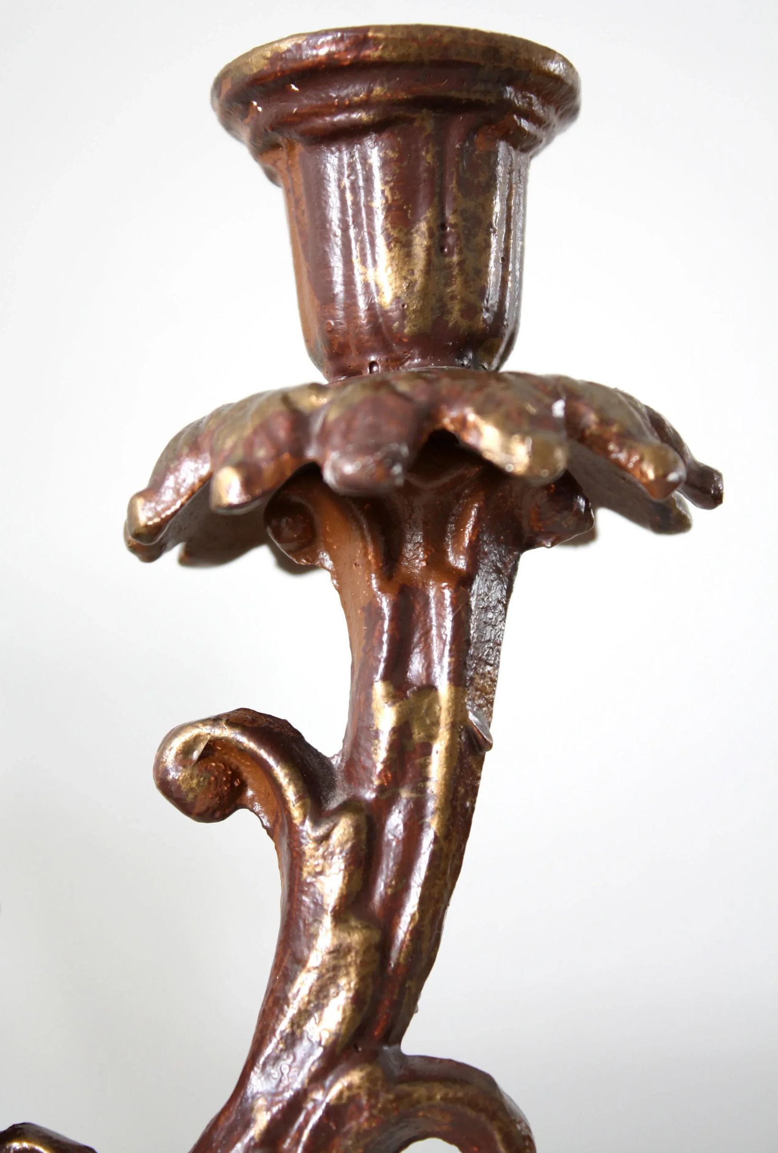Vintage Rococo Style Iron Candelabra Centerpiece - 7