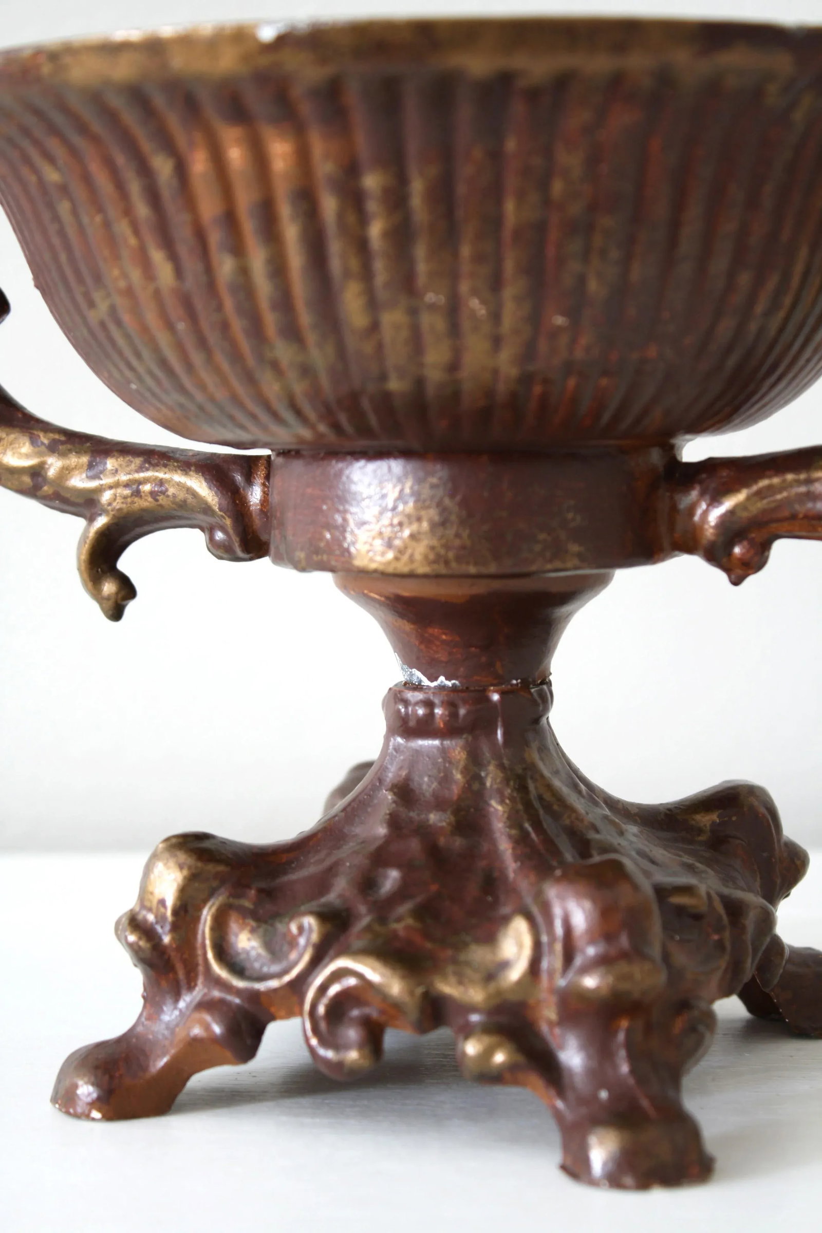 Vintage Rococo Style Iron Candelabra Centerpiece - 9