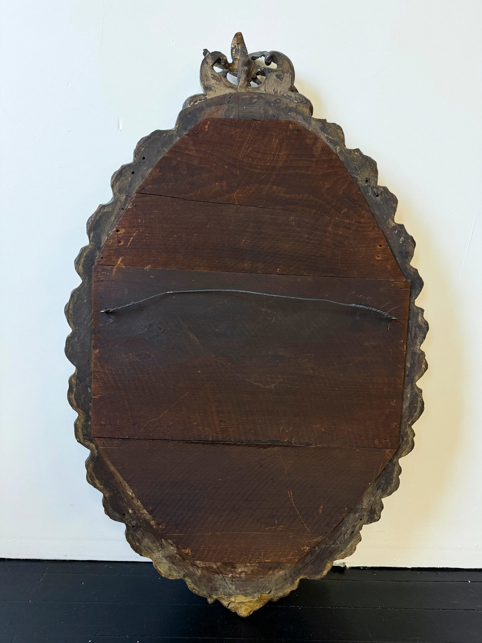 Antique Late 19th Century Carved Oval Gilt Mirror - 8