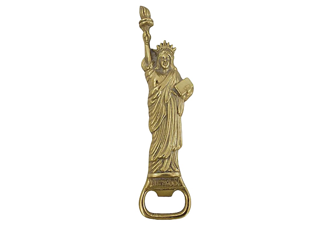 Mid-Century Brass Lady Liberty Bottle Opener (1 of 4)