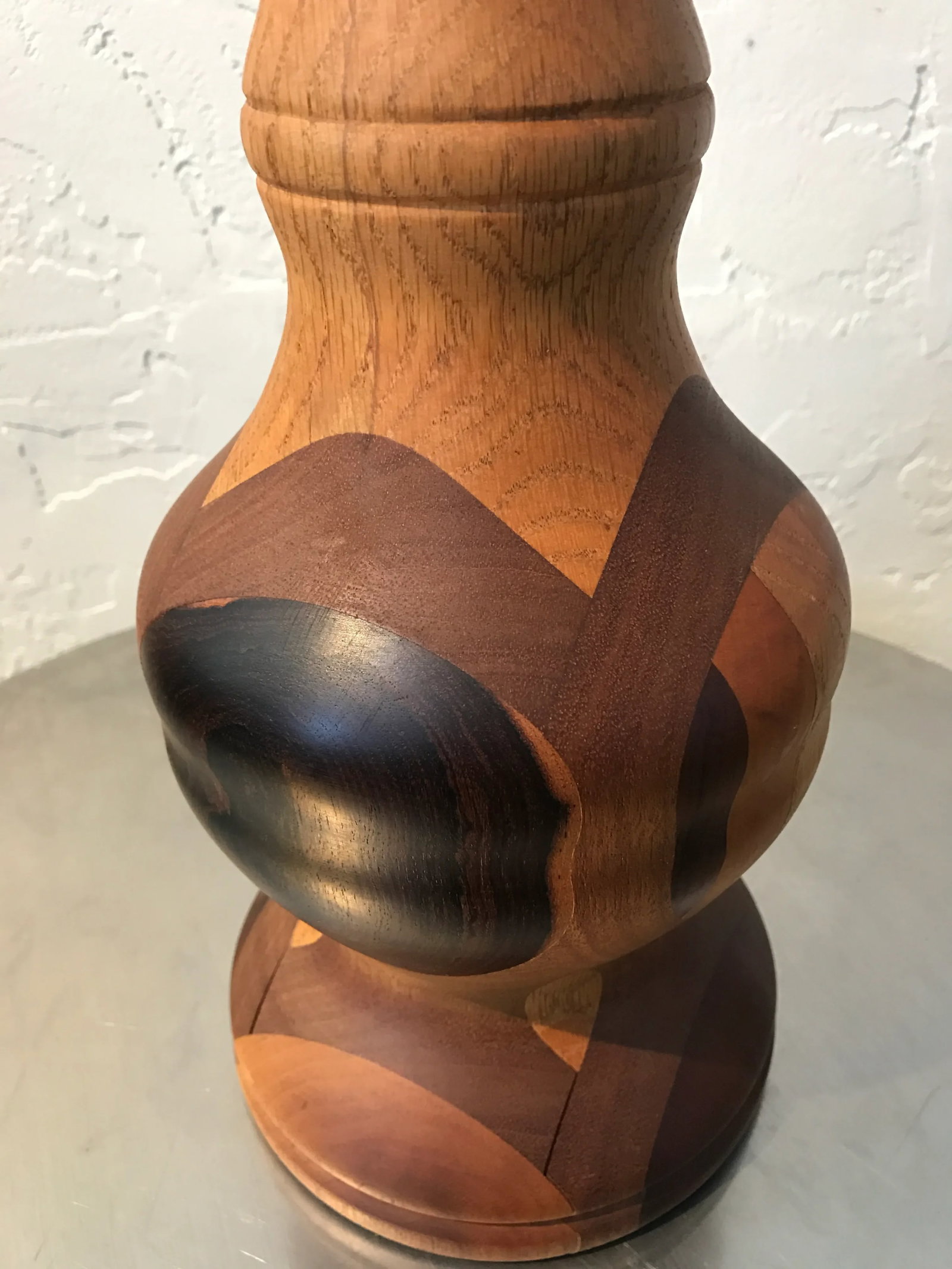 Vintage Exotic Wood Chess Piece Table Lamp - 3