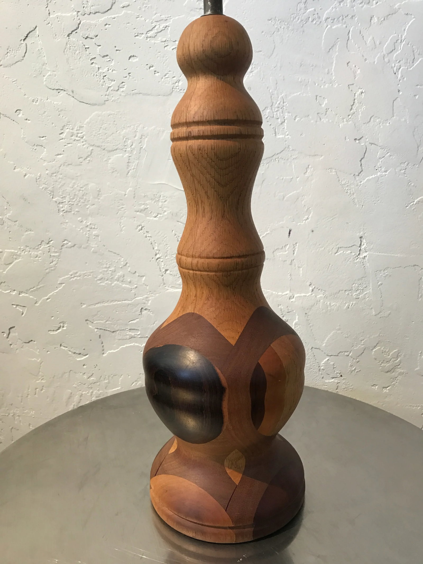 Vintage Exotic Wood Chess Piece Table Lamp - 5