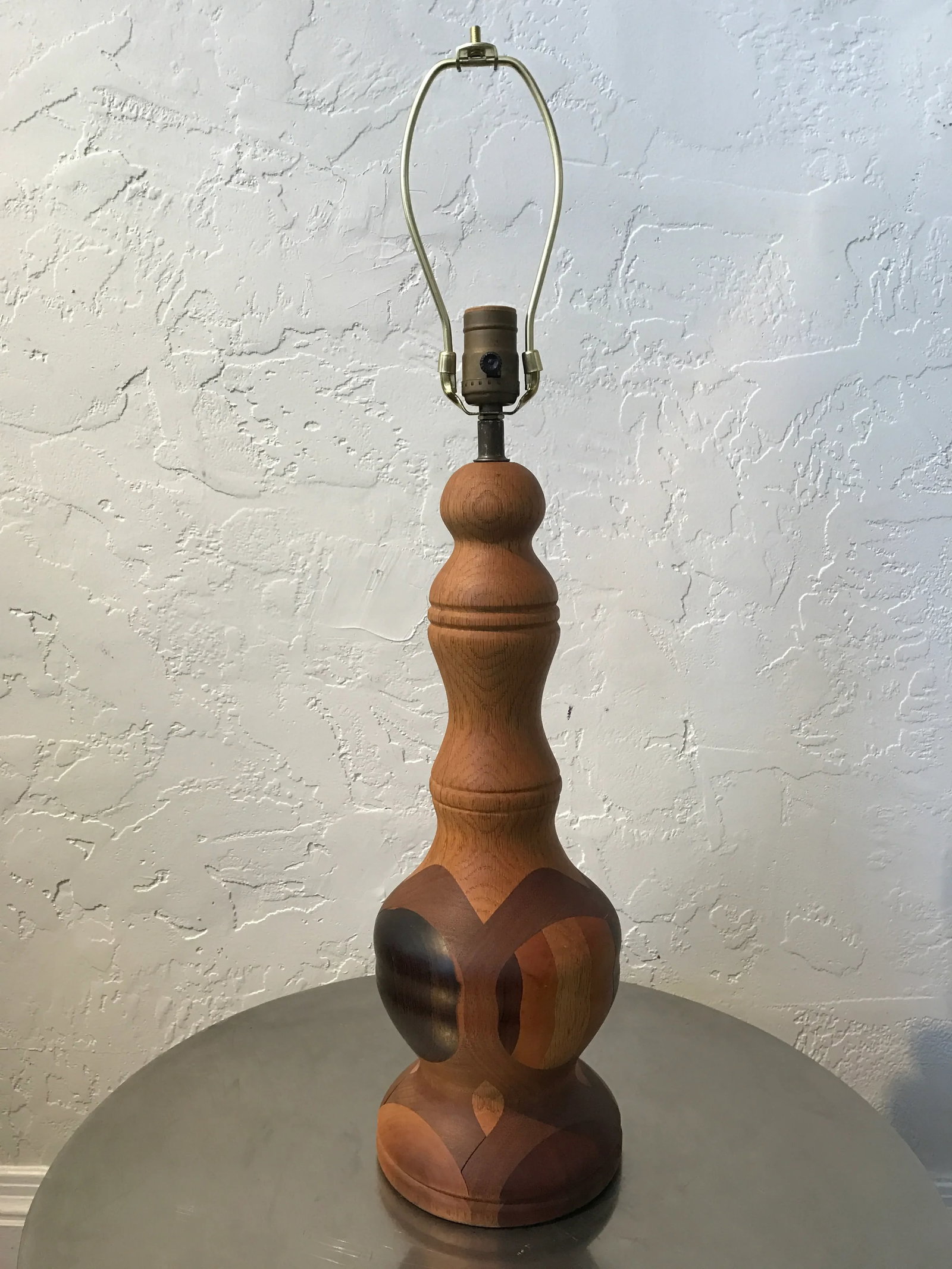 Vintage Exotic Wood Chess Piece Table Lamp - 8