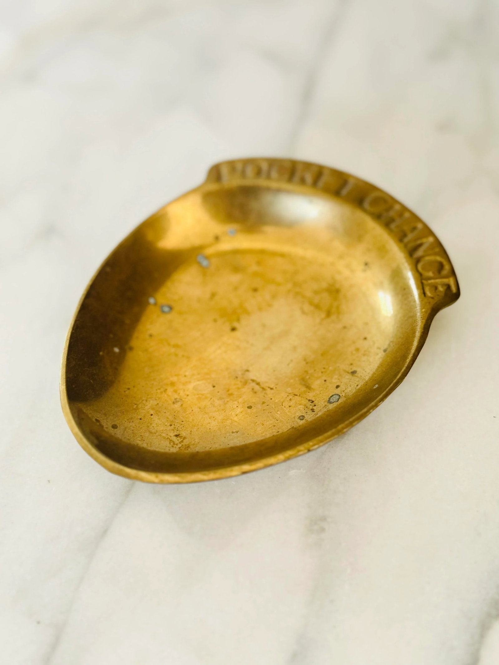 Vintage Brass Pocket Change Dish | Mid-Century Catch-All Coin Tray - 2