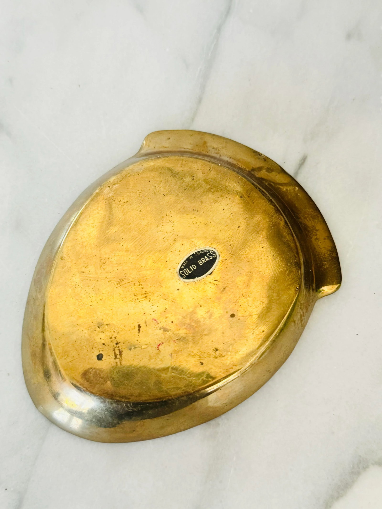 Vintage Brass Pocket Change Dish | Mid-Century Catch-All Coin Tray - 3