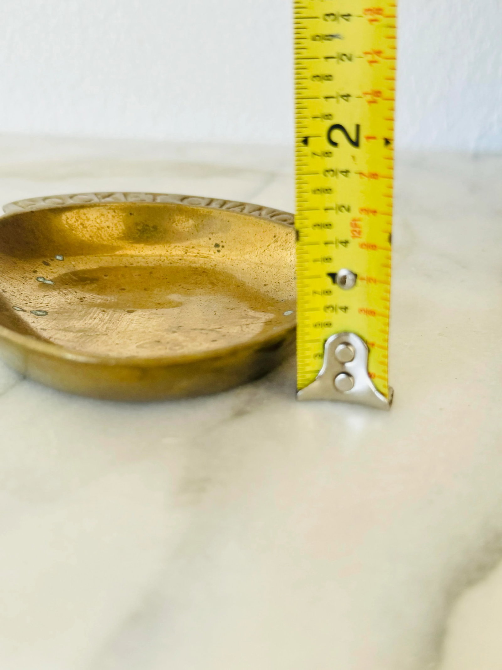 Vintage Brass Pocket Change Dish | Mid-Century Catch-All Coin Tray - 4