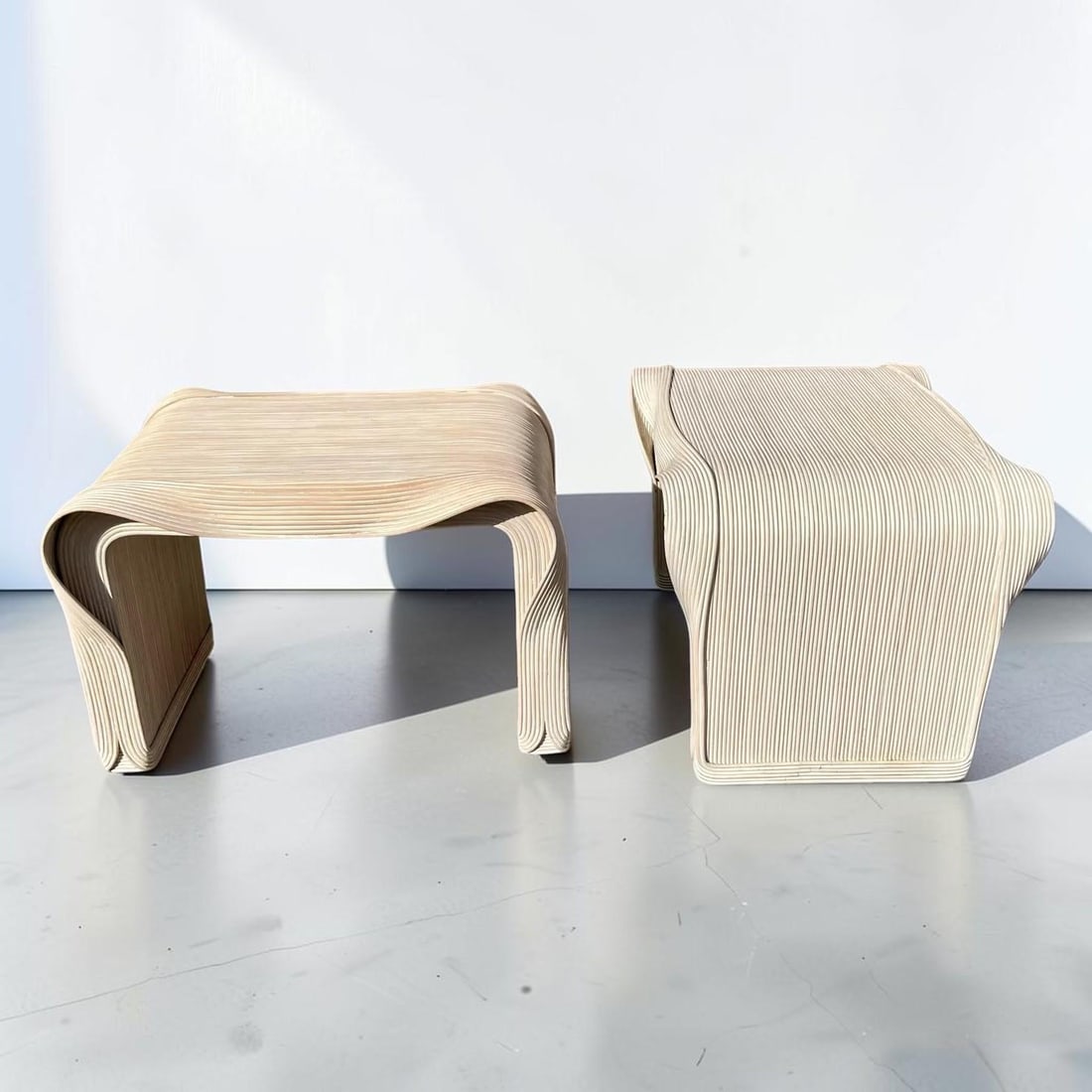 Sculptural Pencil Reed End Tables - 2