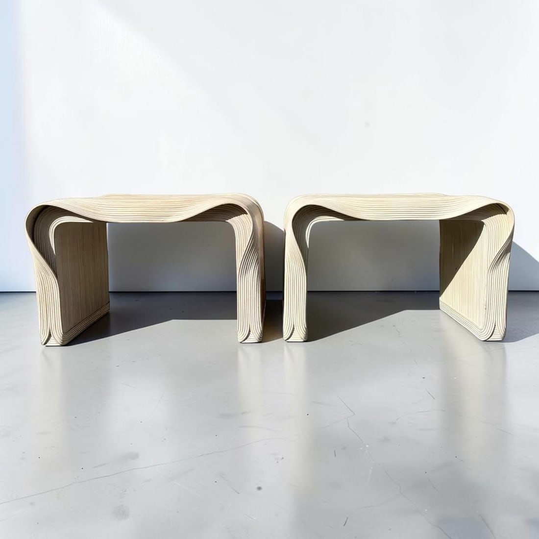 Sculptural Pencil Reed End Tables - 3