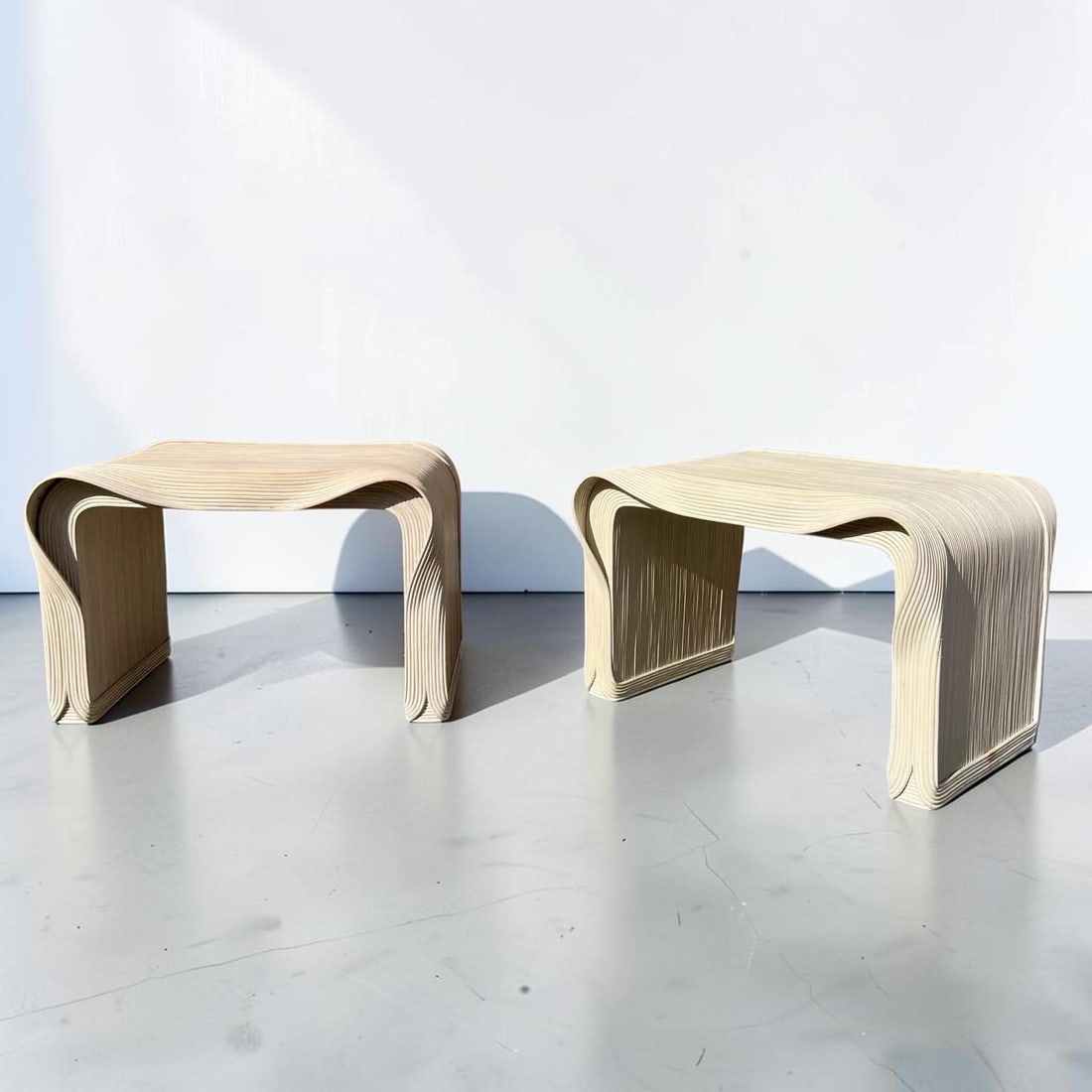 Sculptural Pencil Reed End Tables - 4